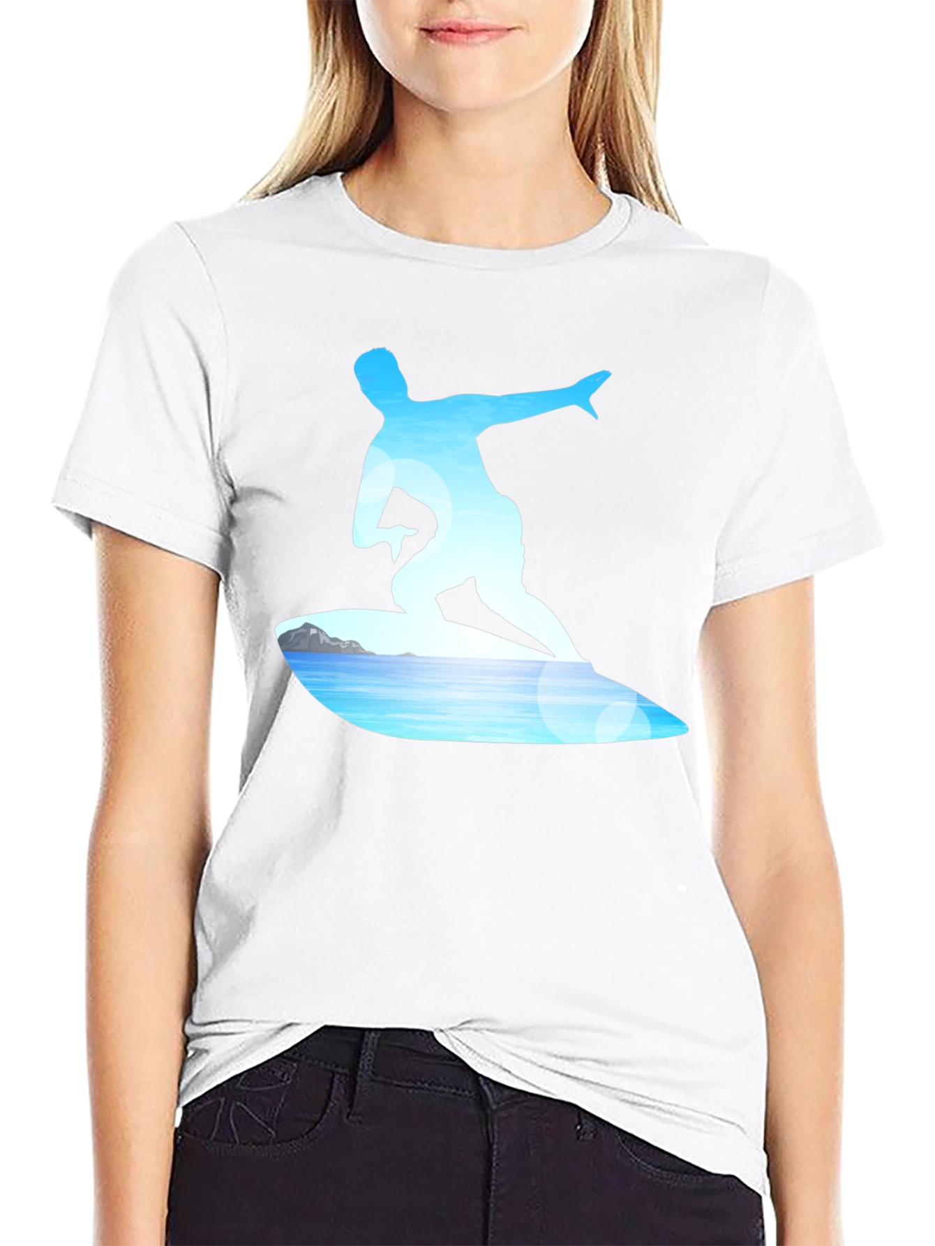 Surfer Graphic Tee - Black Cotton Blend
