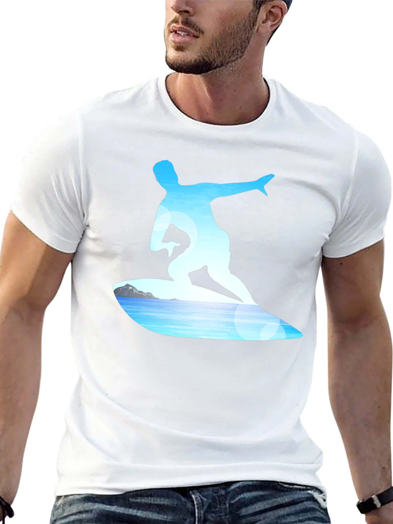 Surfer Graphic Tee - Black Cotton Blend