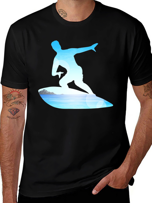 Surfer Graphic Tee - Black Cotton Blend