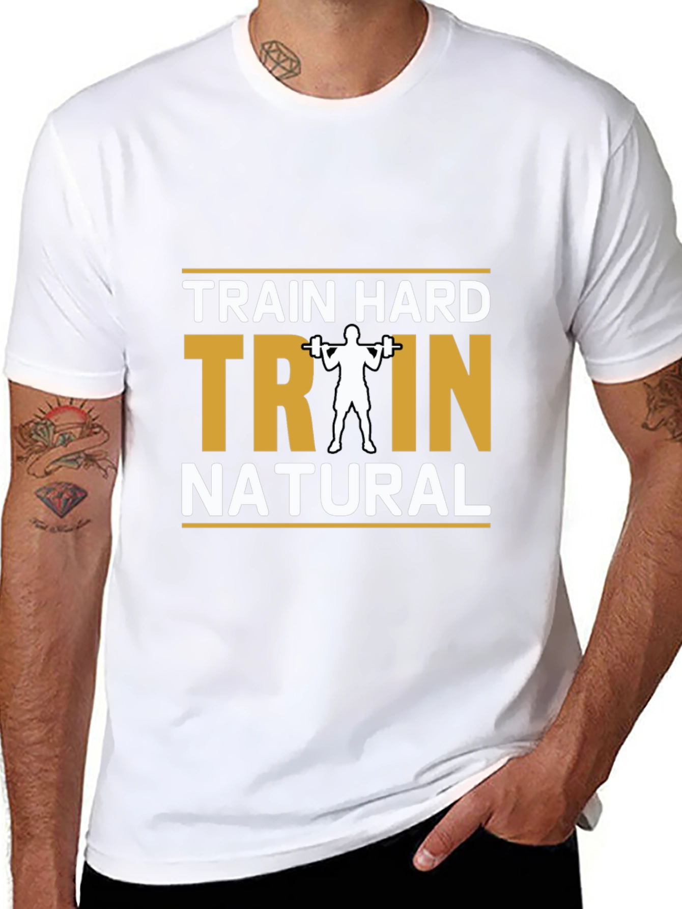Train Hard Natural Black T-Shirt