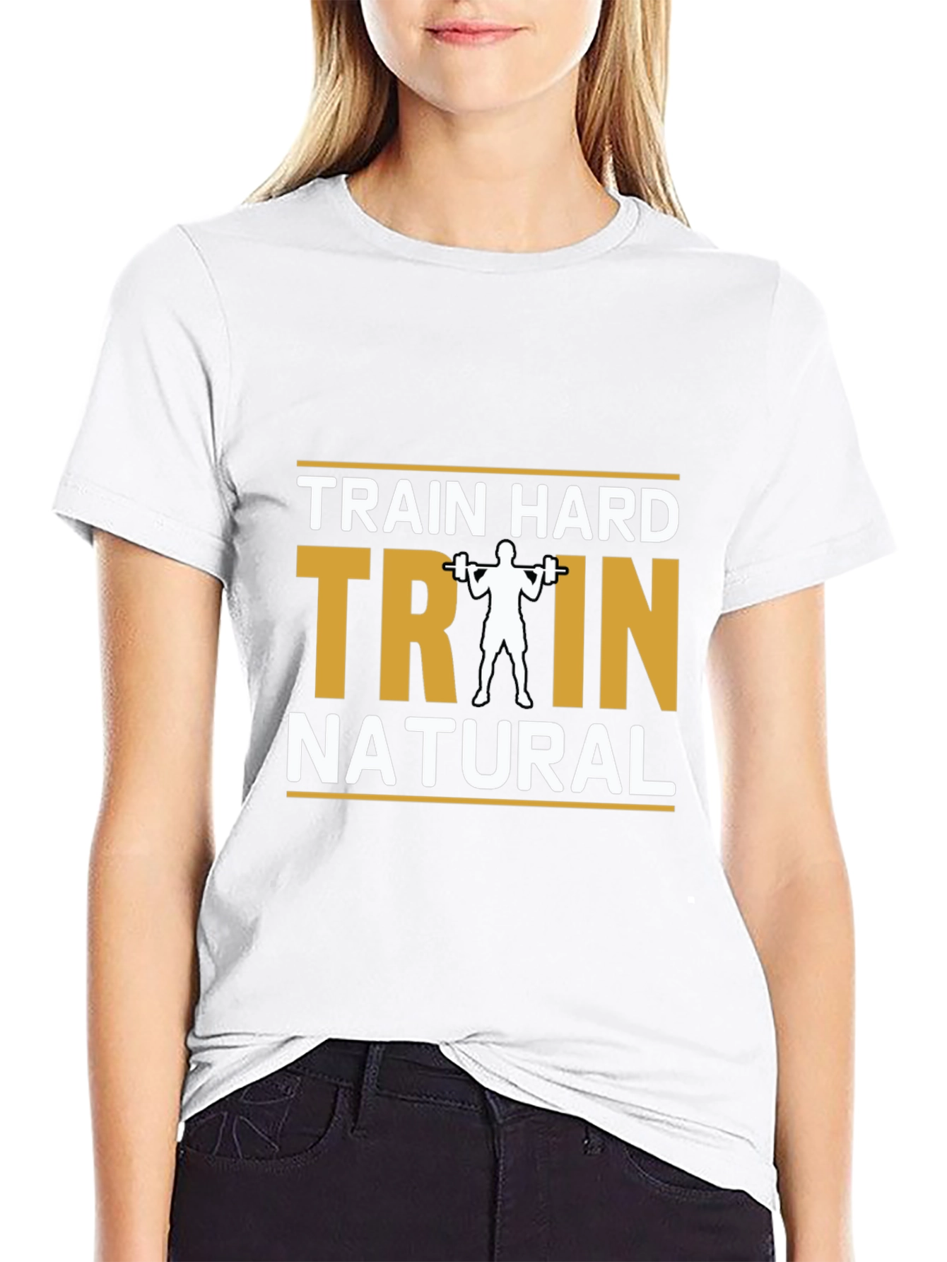 Train Hard Natural Black T-Shirt