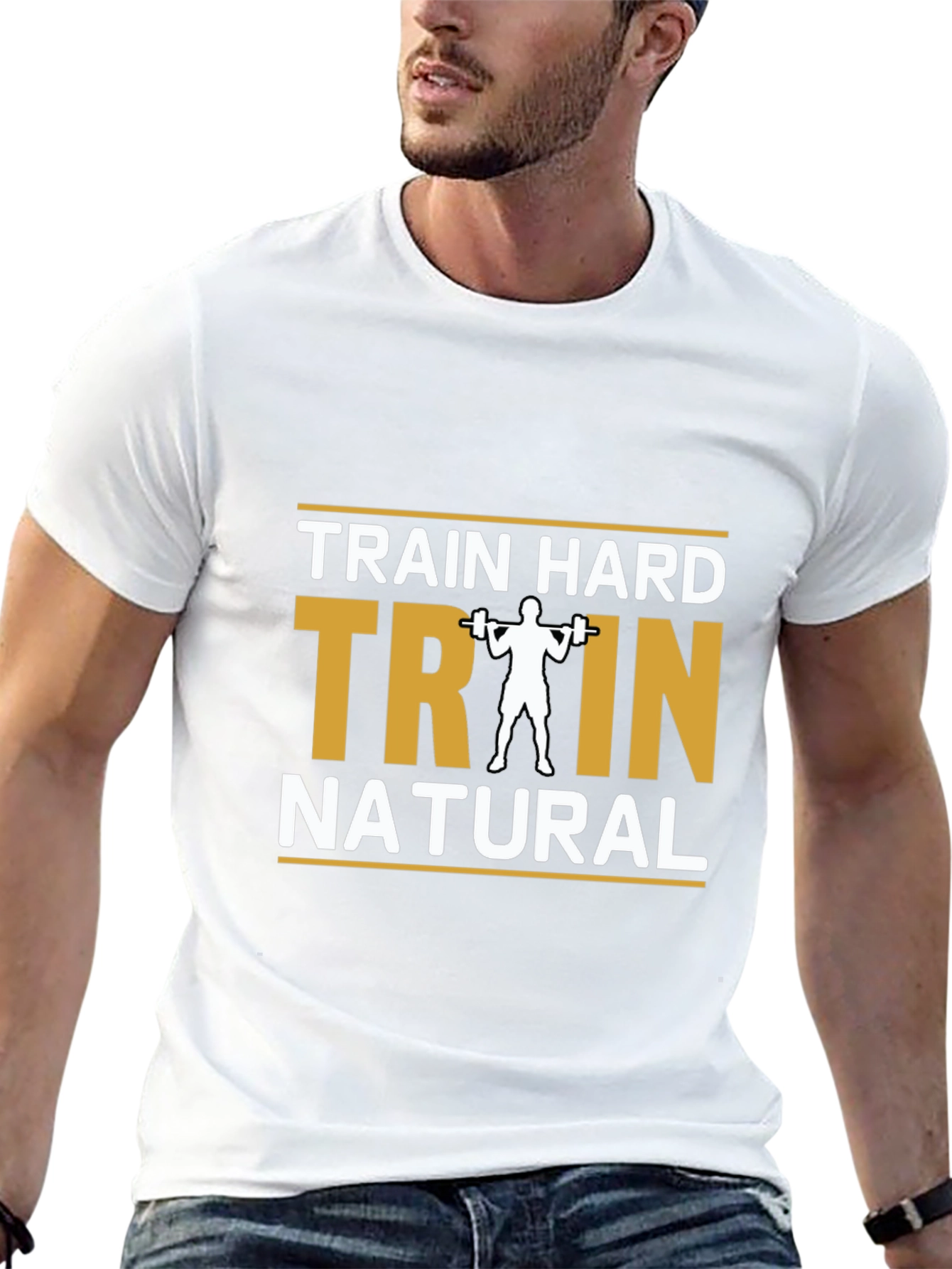 Train Hard Natural Black T-Shirt