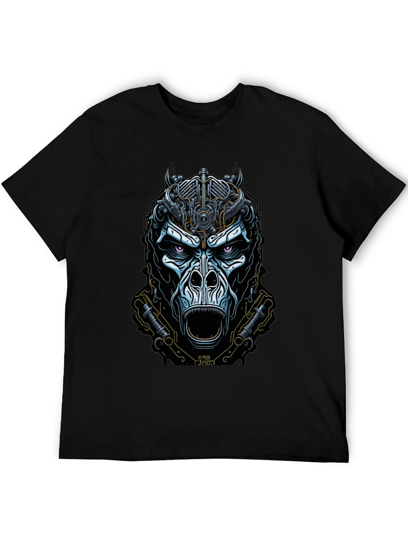 Mechanical Gorilla Graphic Tee - Bold Black T-Shirt