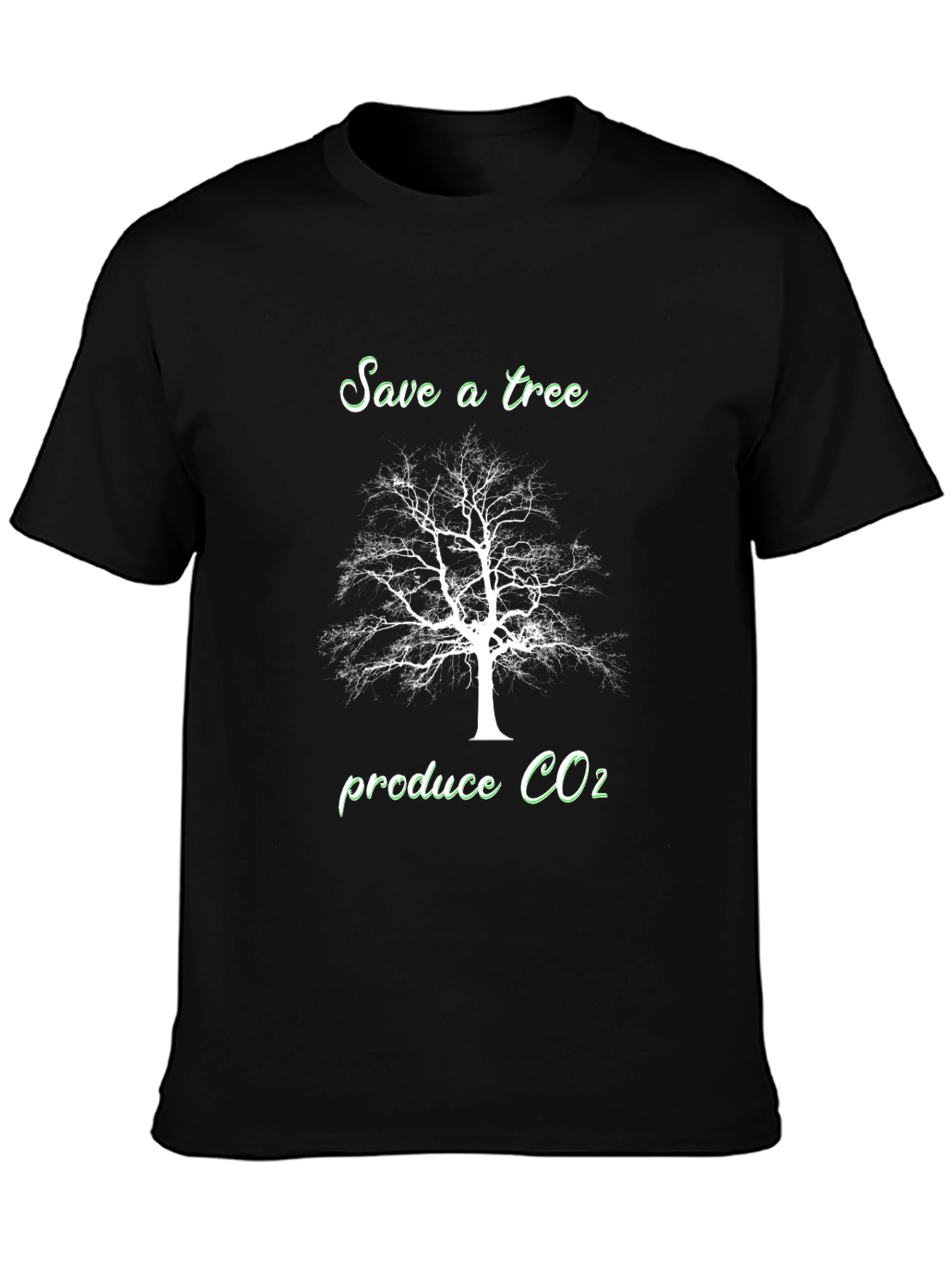Save a Tree Produce CO2 T-Shirt - Black