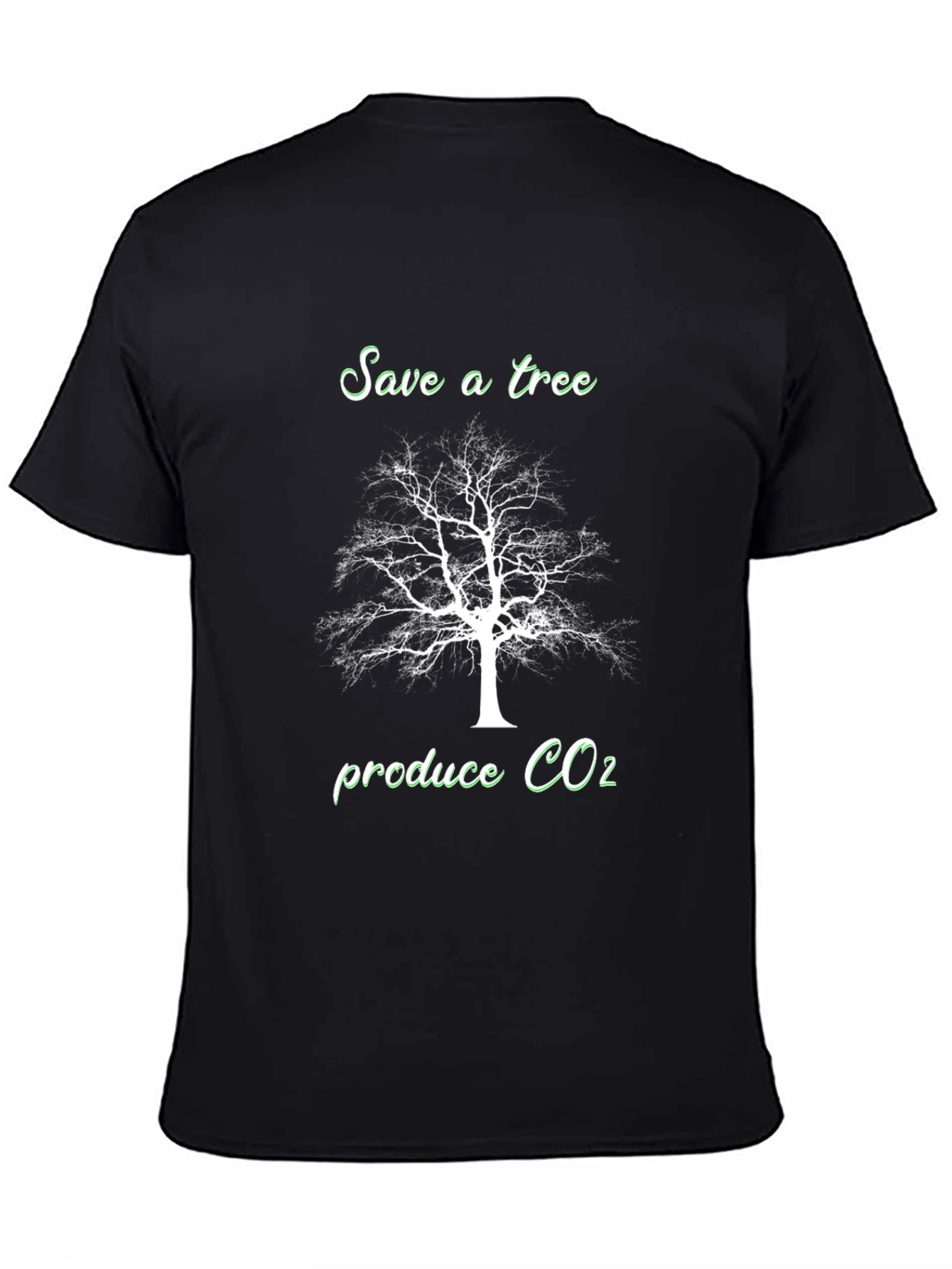 Save a Tree Produce CO2 T-Shirt - Black