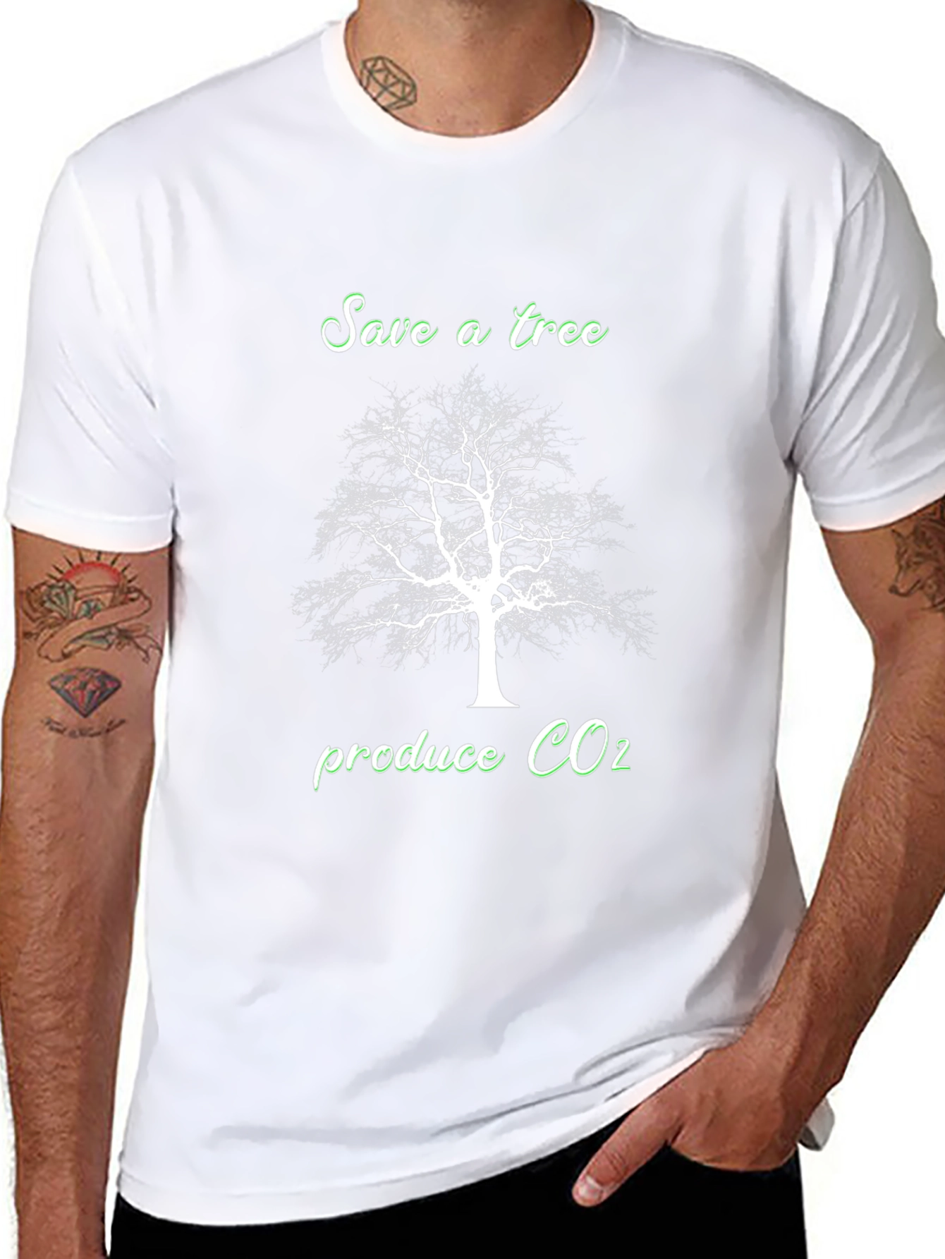 Save a Tree Produce CO2 T-Shirt - Black