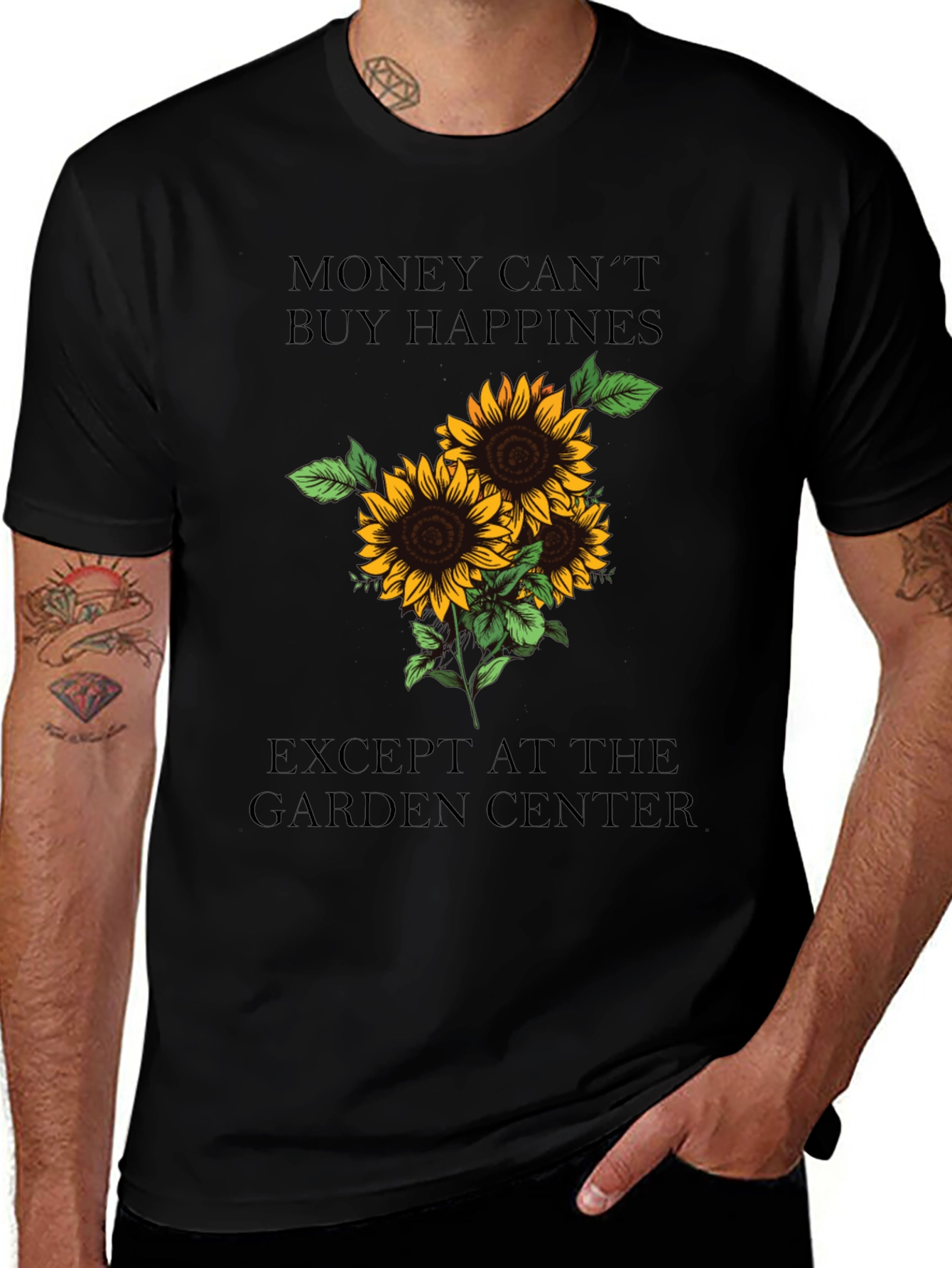 Sunflower Garden Center T-Shirt - Happiness Guarantee