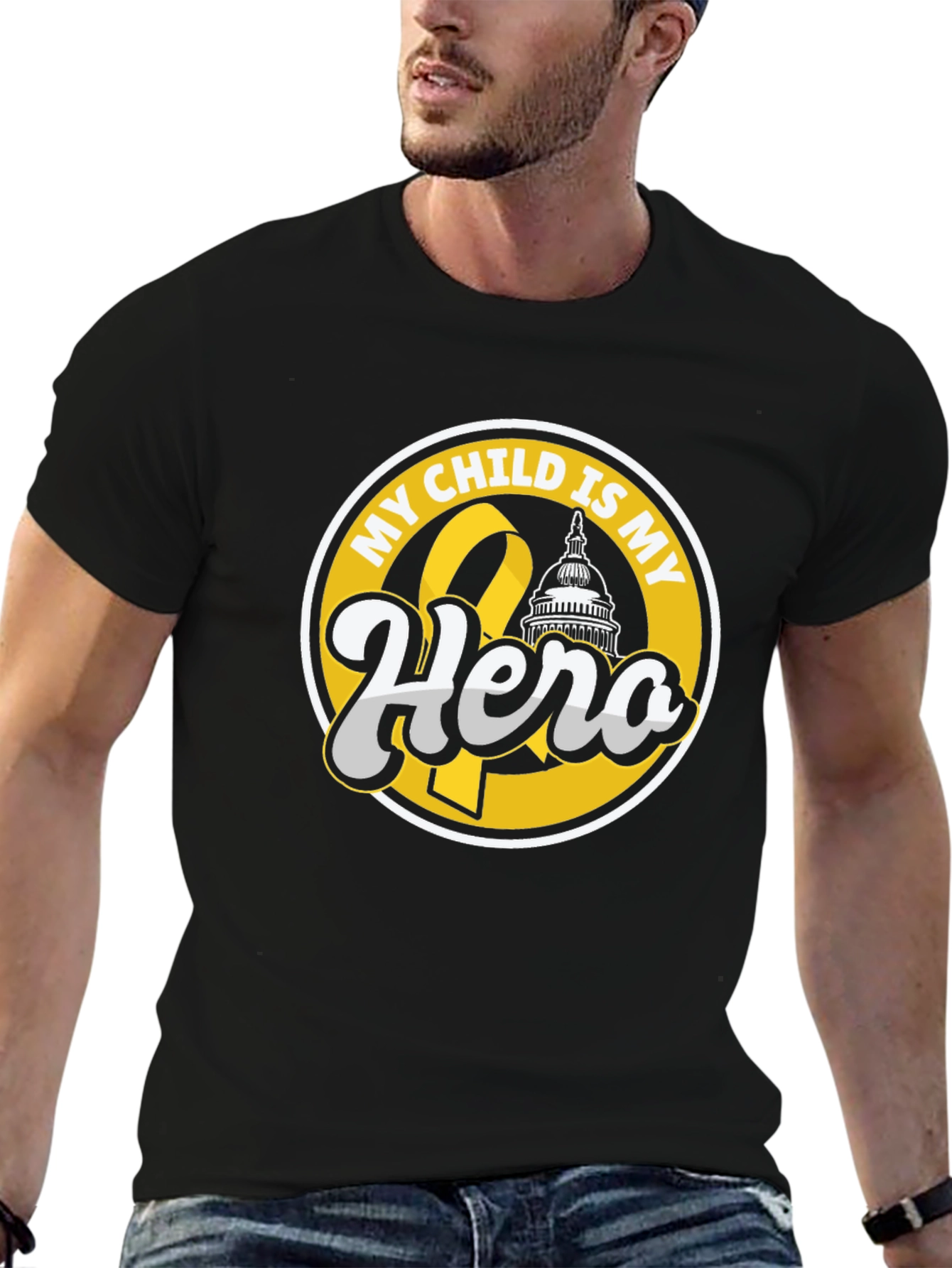 My Child Is My Hero Black T-Shirt