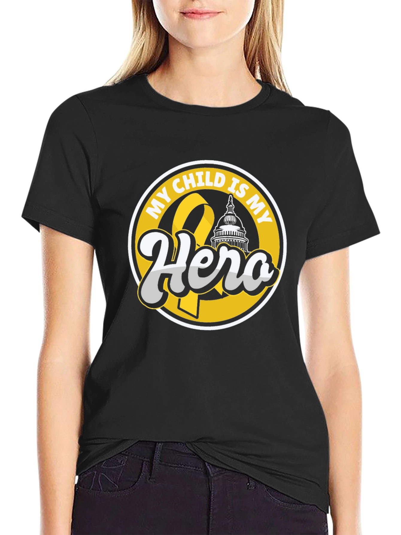 My Child Is My Hero Black T-Shirt