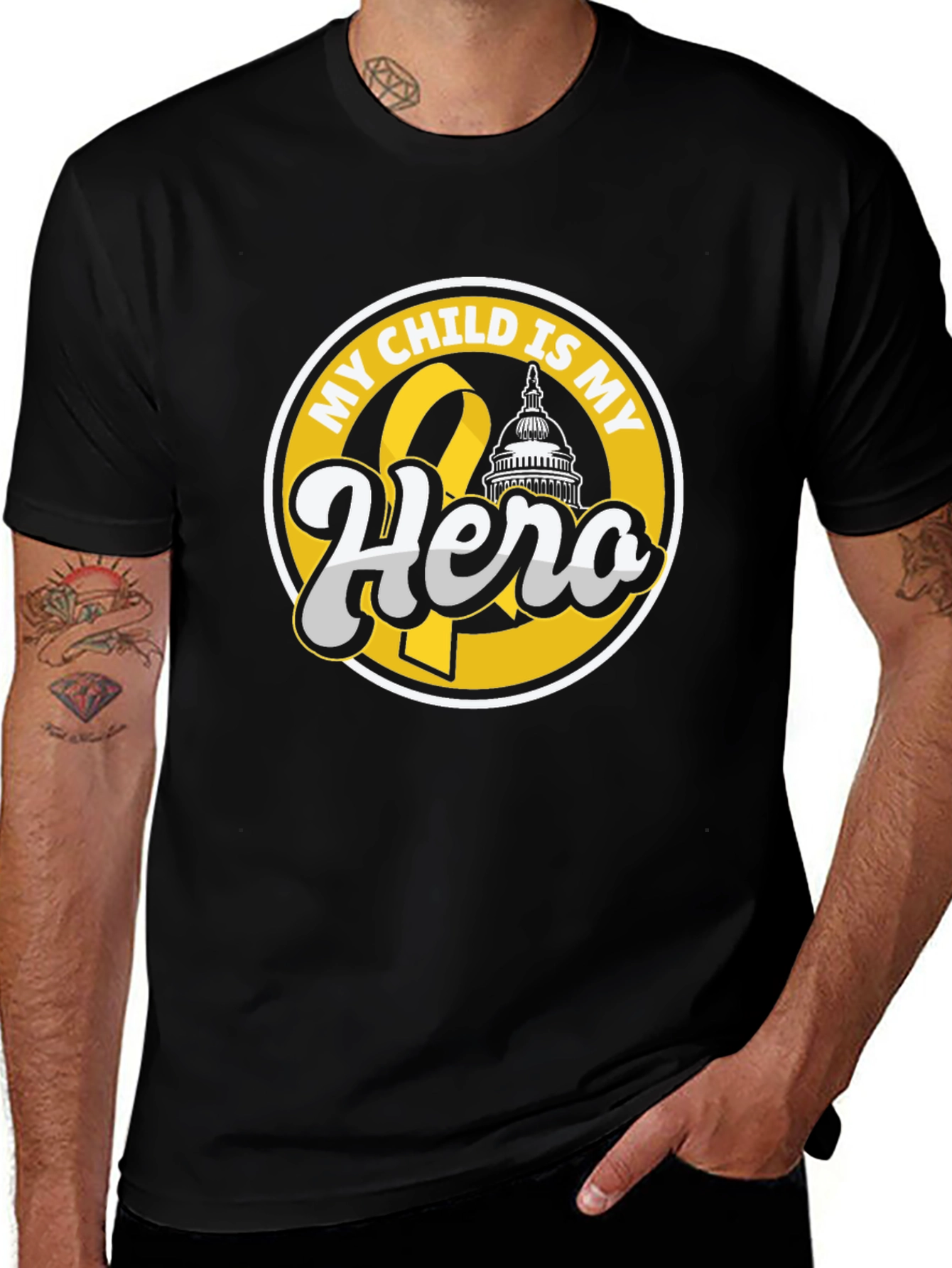 My Child Is My Hero Black T-Shirt
