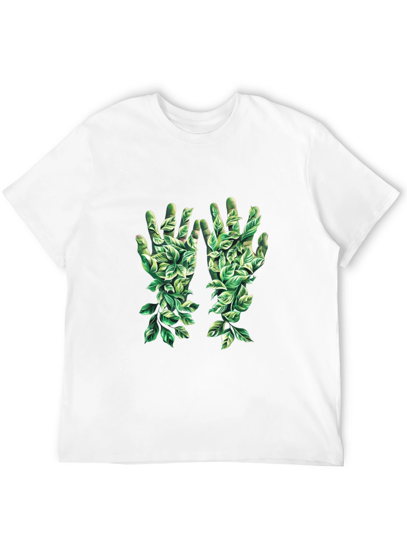 Leaf Hands Graphic Black T-Shirt