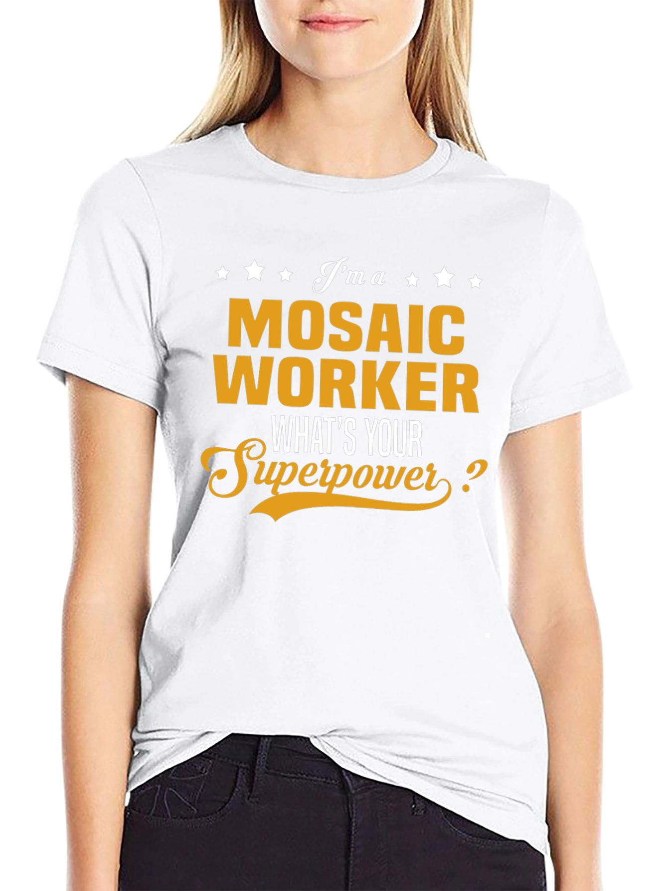 Mosaic Worker Superpower T-Shirt Funny Job Tee