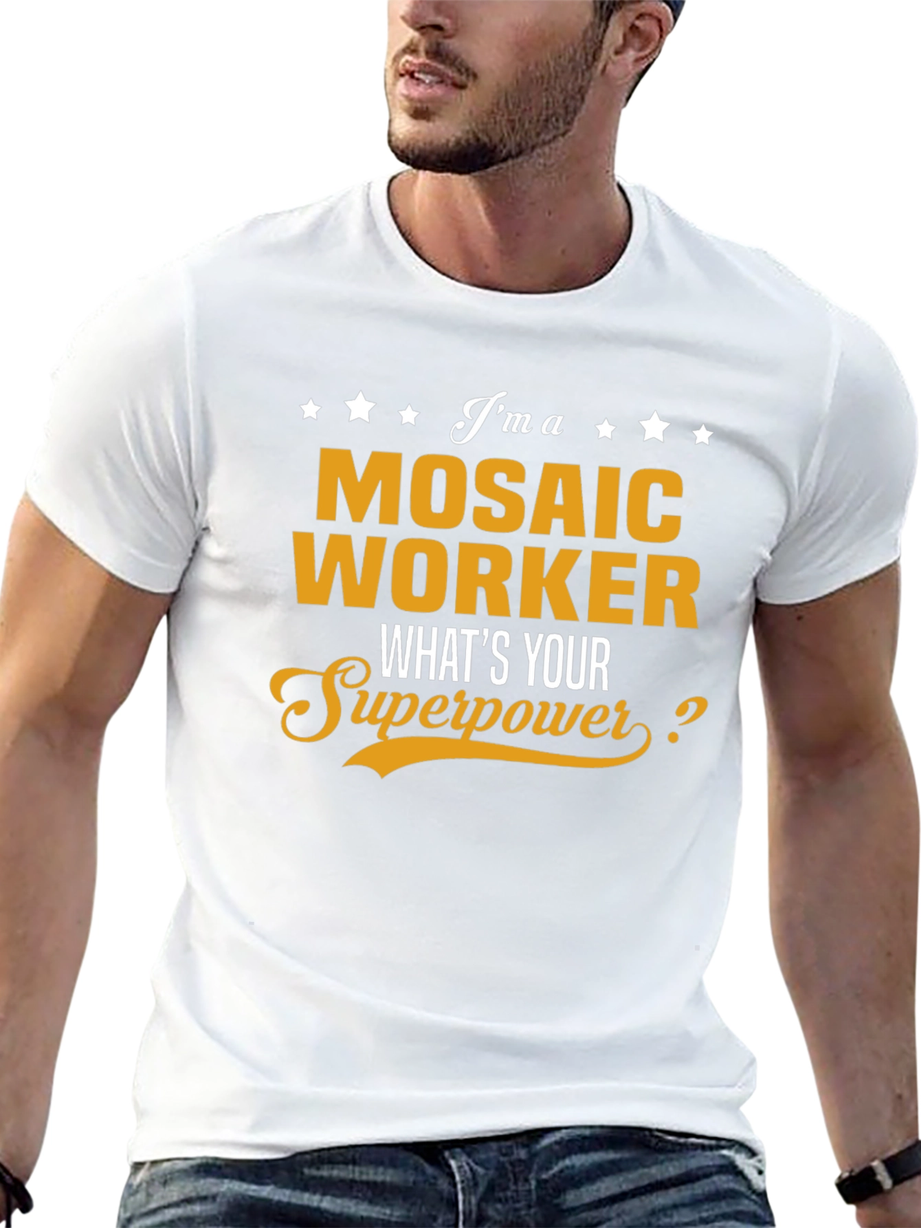 Mosaic Worker Superpower T-Shirt Funny Job Tee