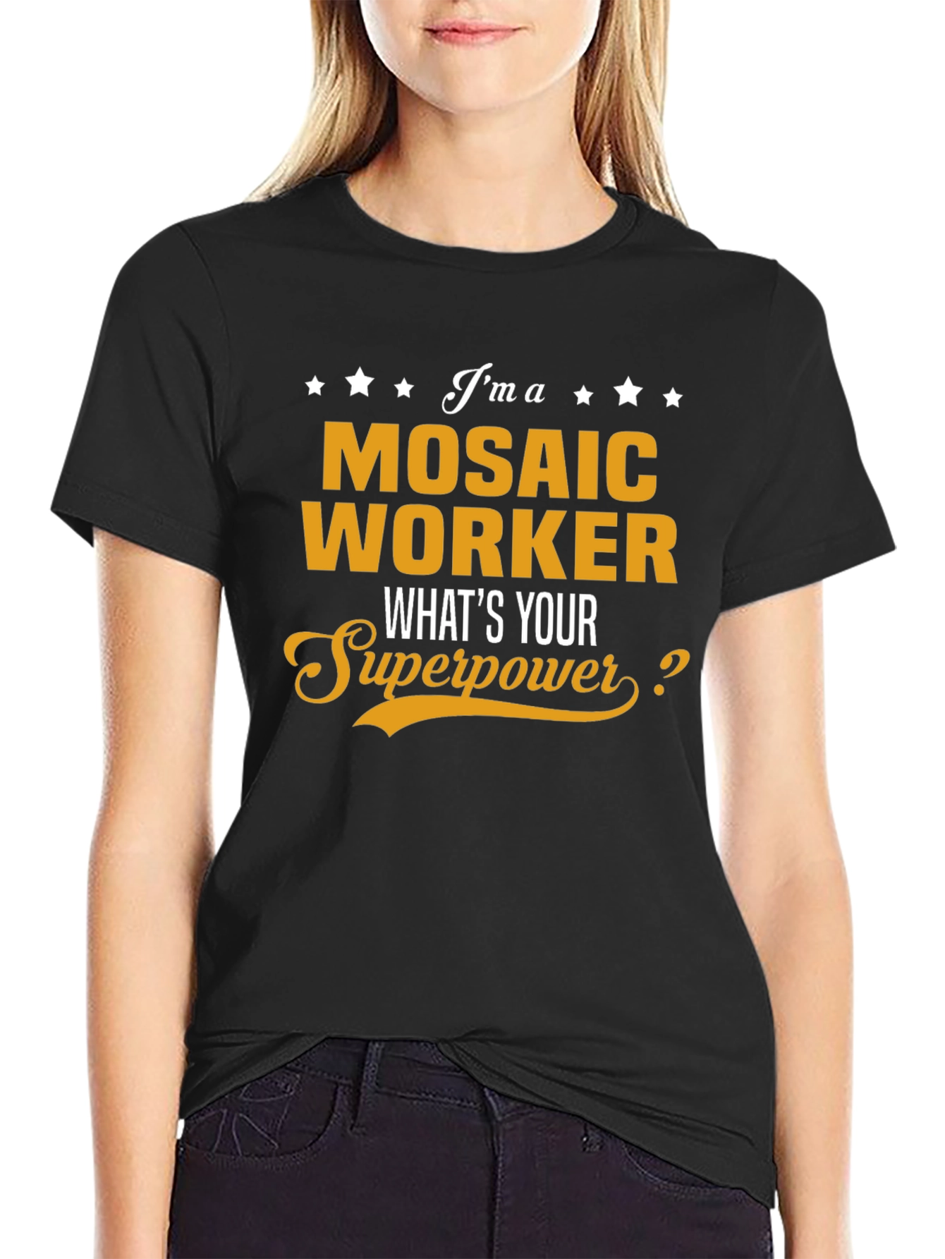 Mosaic Worker Superpower T-Shirt Funny Job Tee