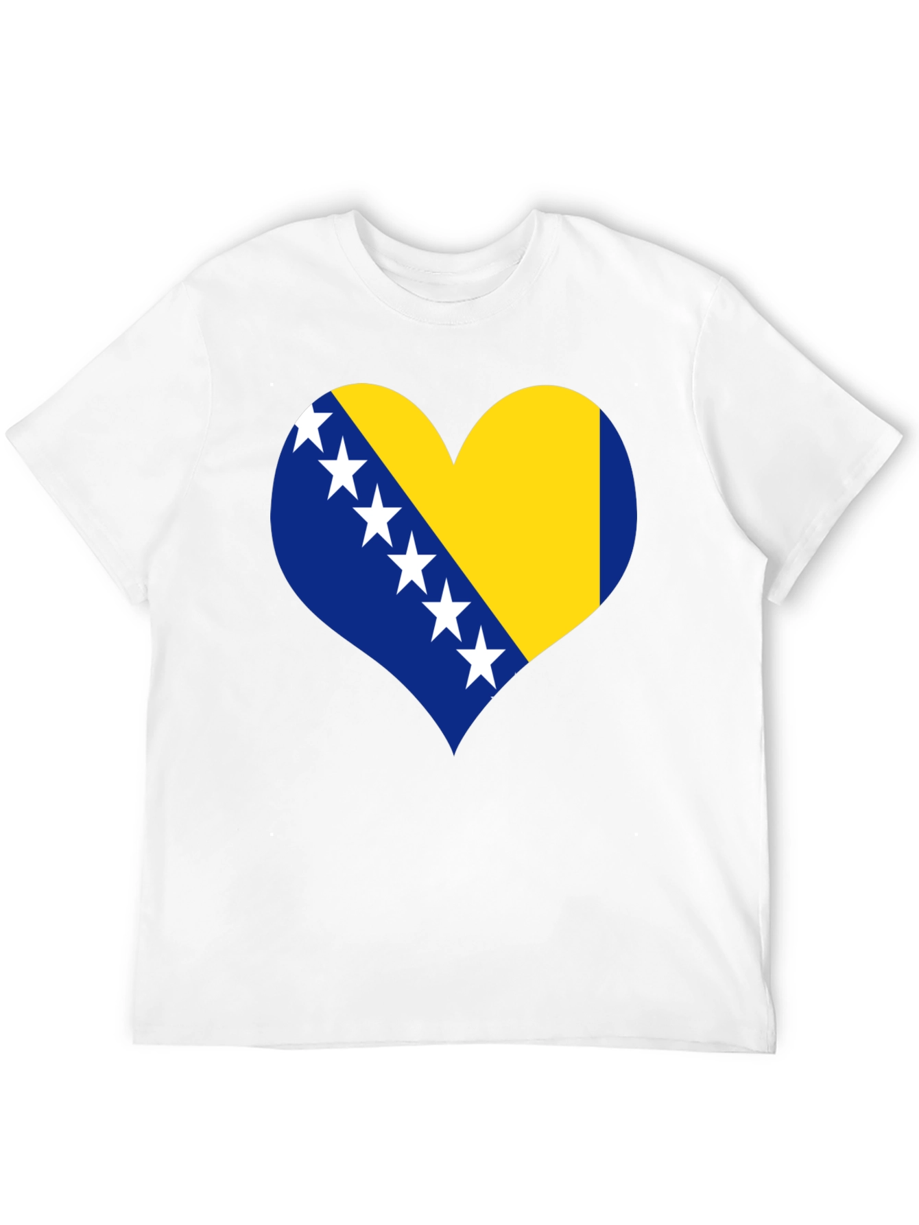 Bosnia Flag Heart T-Shirt - Black Cotton Tee