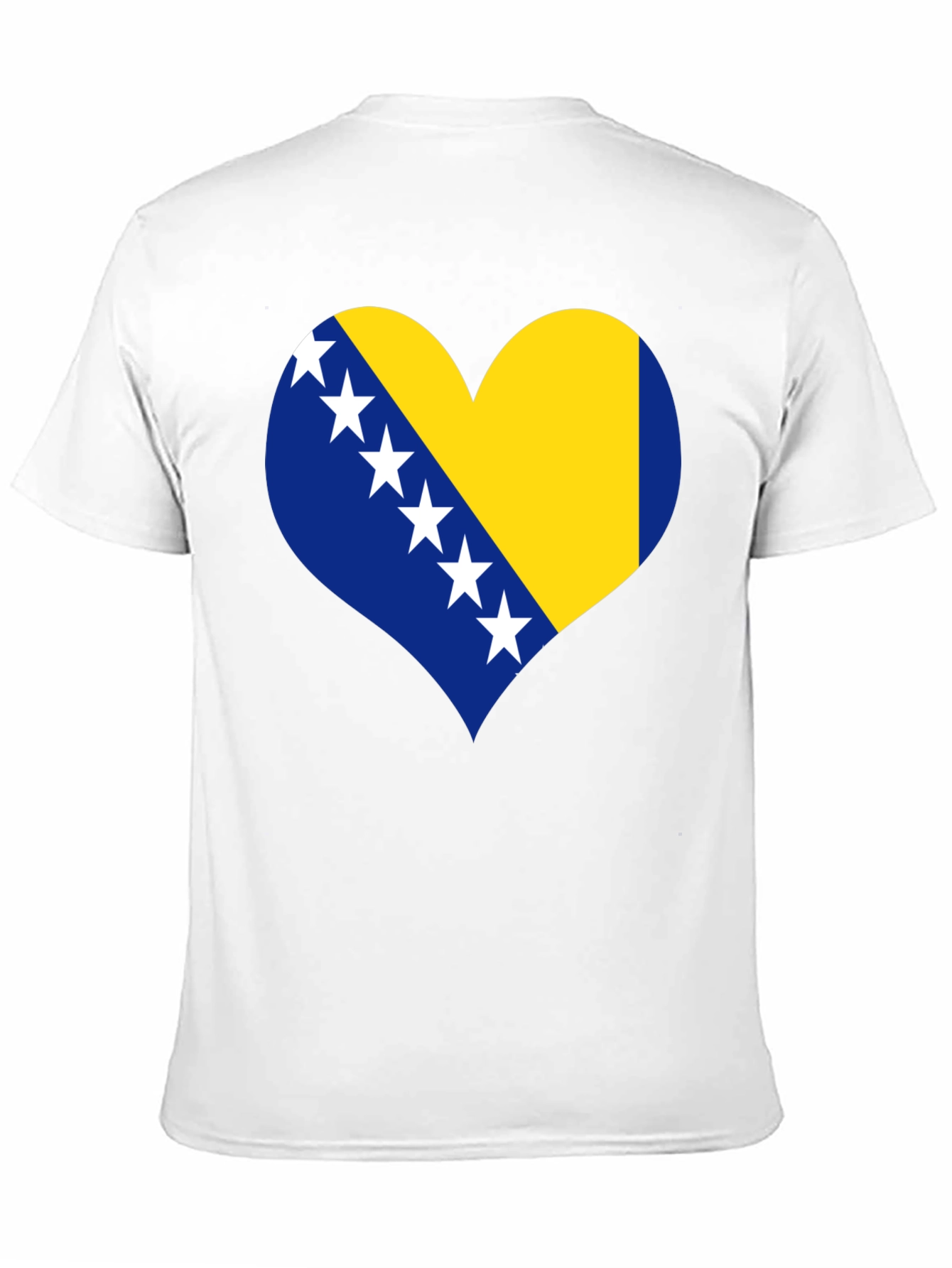 Bosnia Flag Heart T-Shirt - Black Cotton Tee
