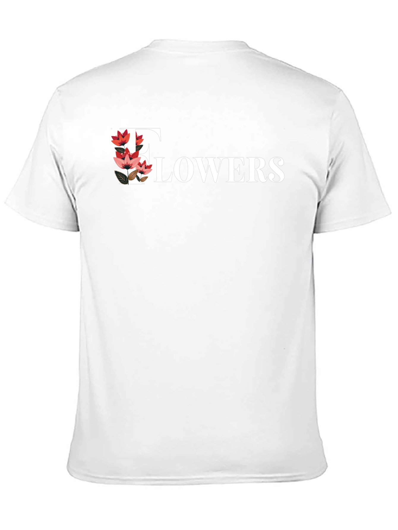 Floral Flowers Print Black T-Shirt