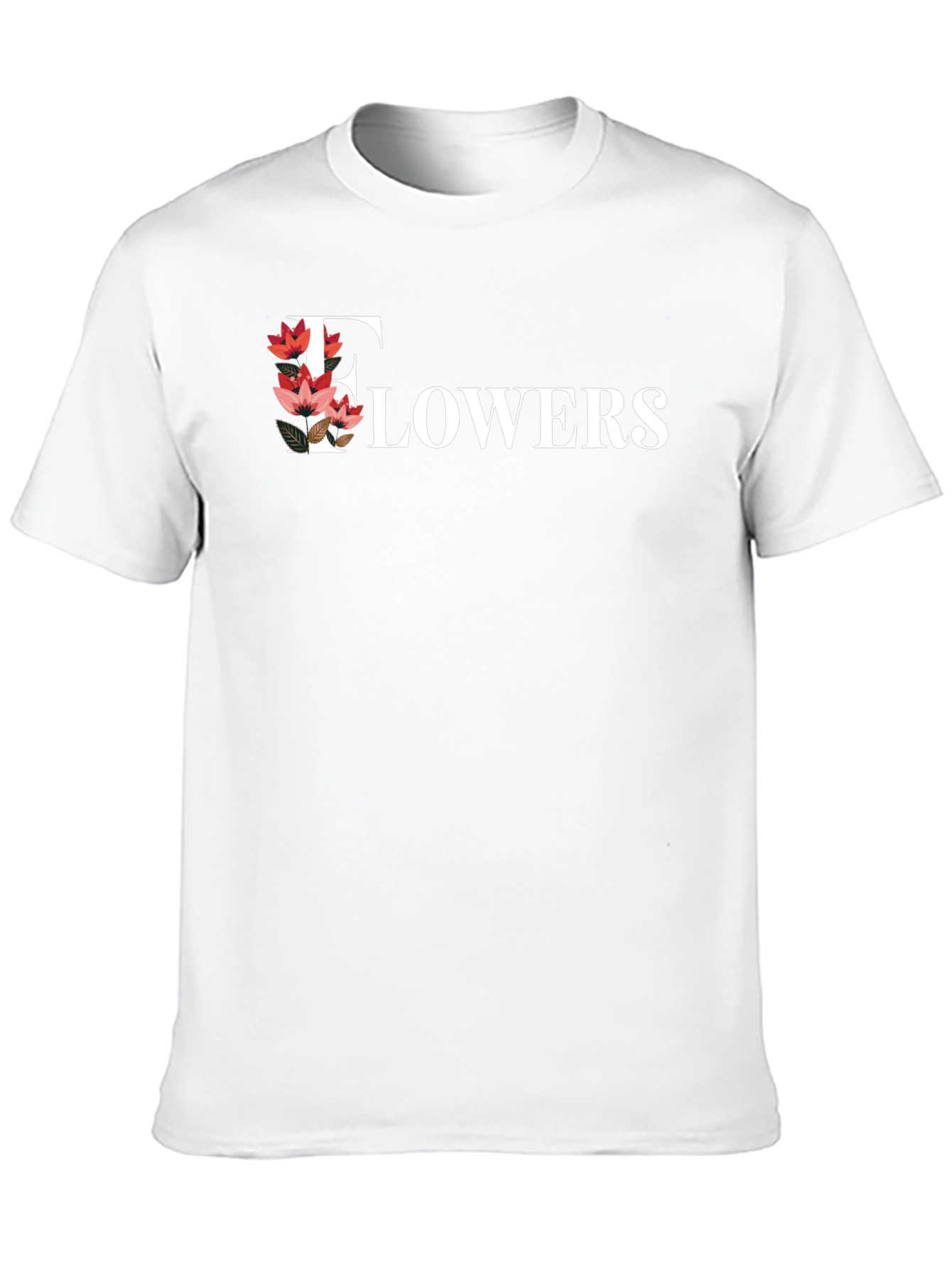 Floral Flowers Print Black T-Shirt