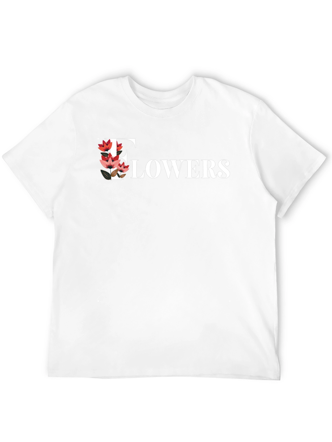 Floral Flowers Print Black T-Shirt