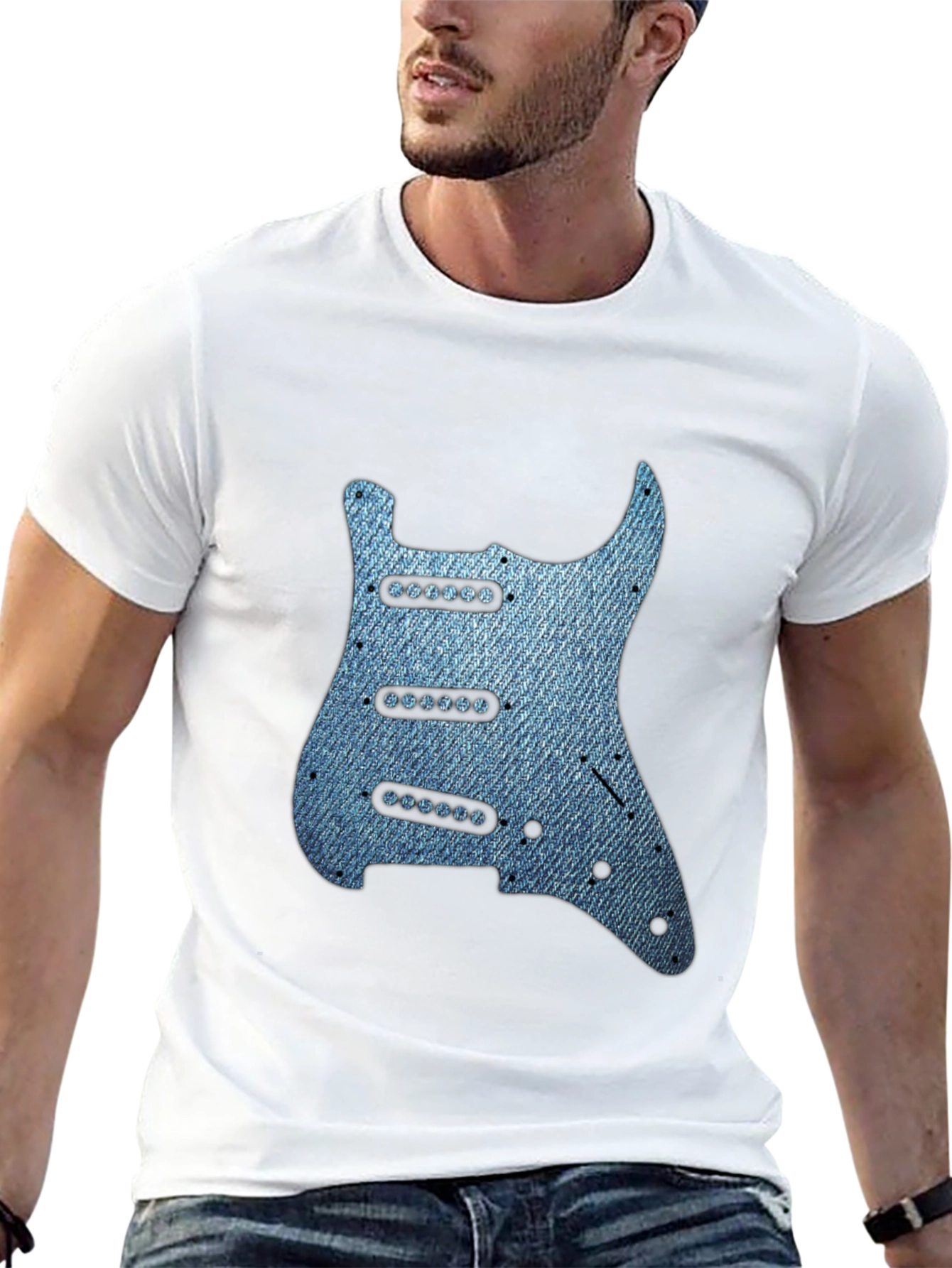 Denim Guitar T-Shirt - Rocker Tee