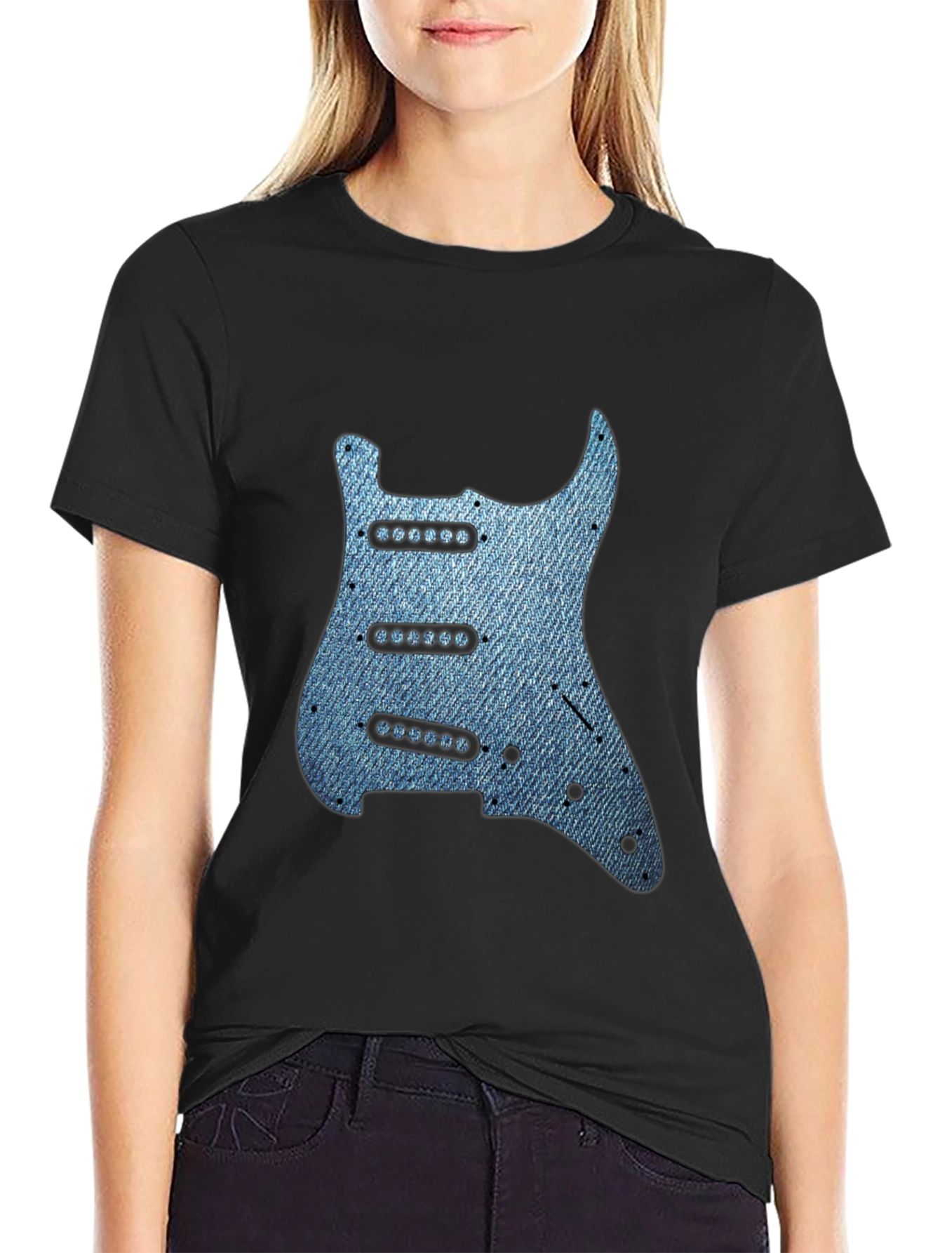 Denim Guitar T-Shirt - Rocker Tee