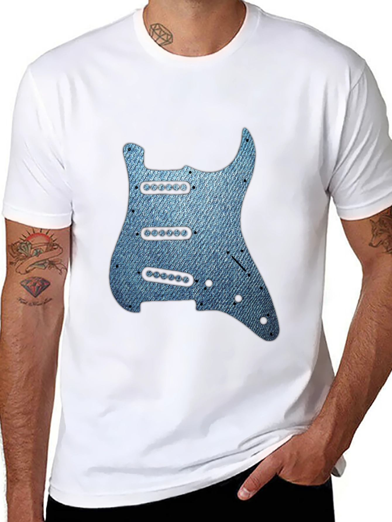 Denim Guitar T-Shirt - Rocker Tee