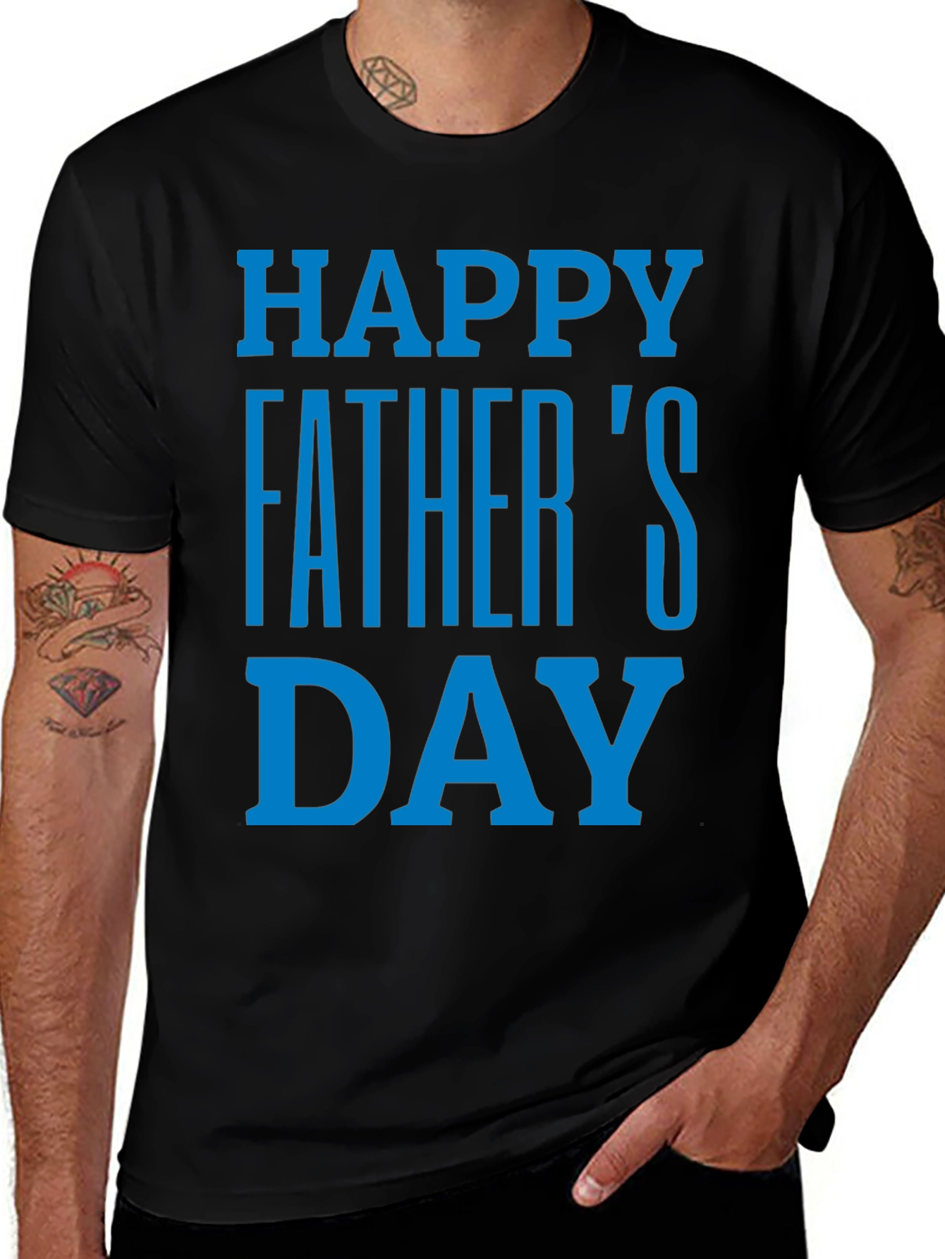 Happy Fathers Day T-Shirt - Black