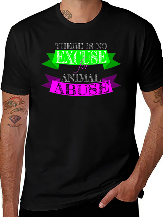 Animal Abuse Awareness T-Shirt - Black
