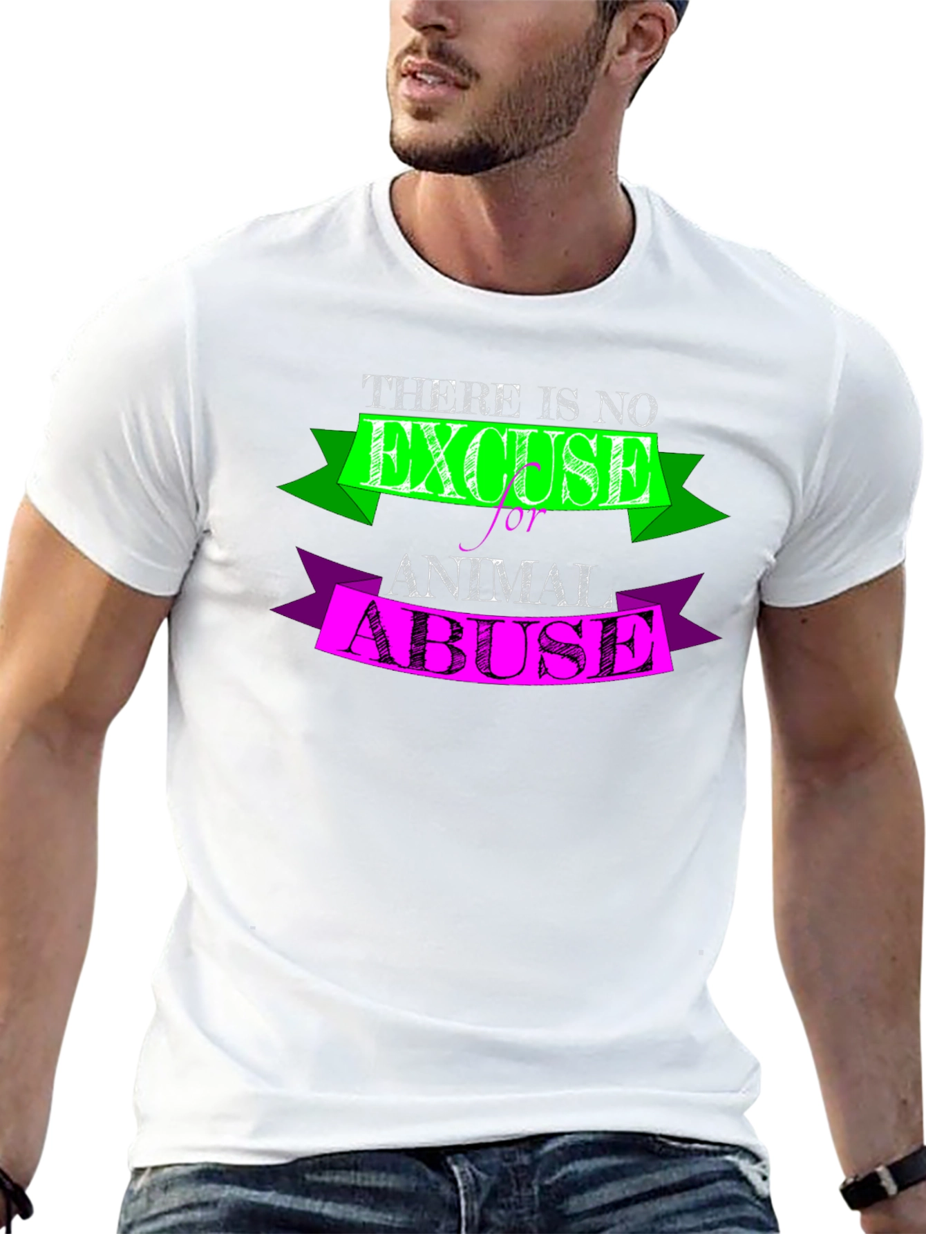 Animal Abuse Awareness T-Shirt - Black