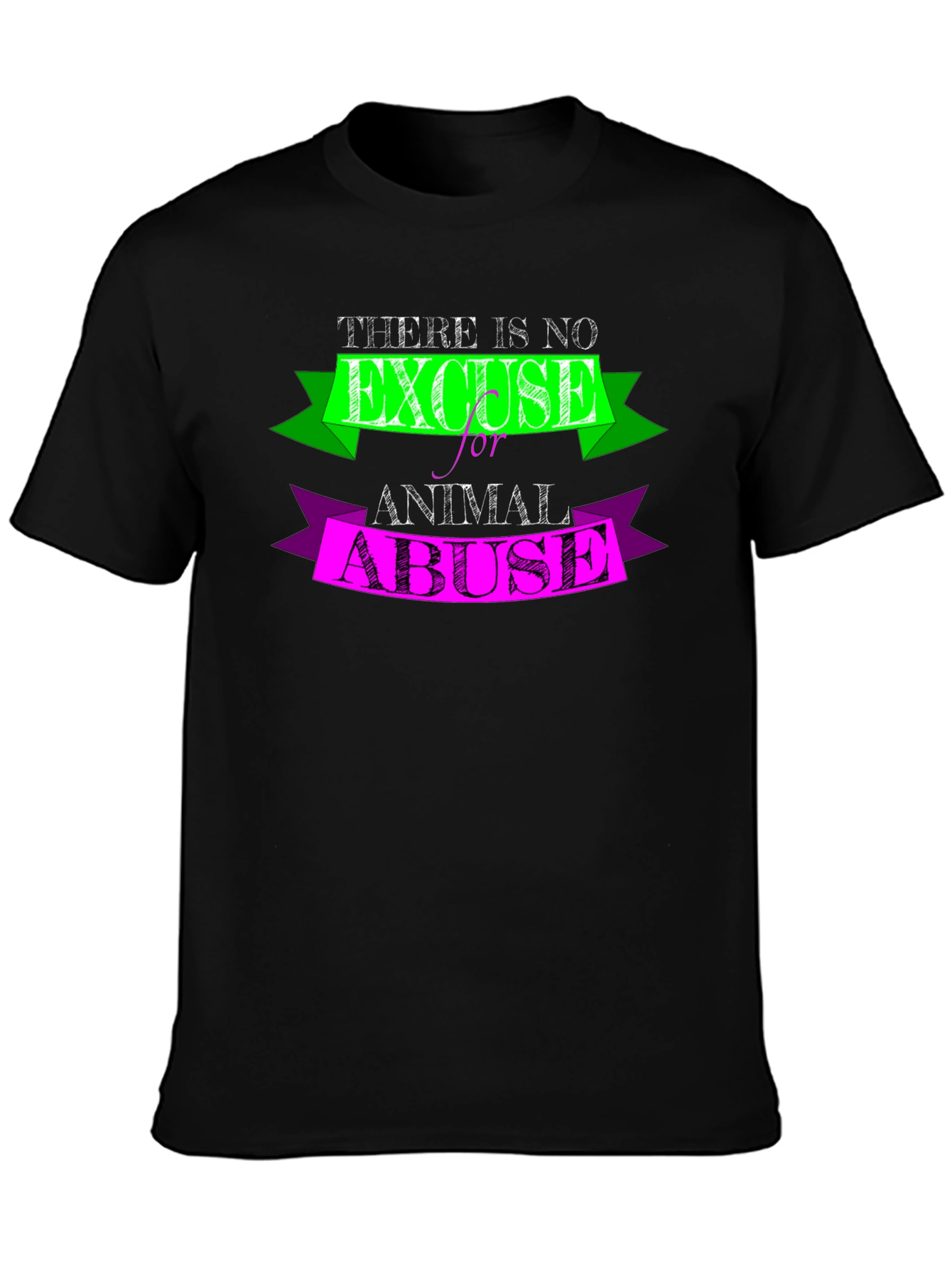 Animal Abuse Awareness T-Shirt - Black