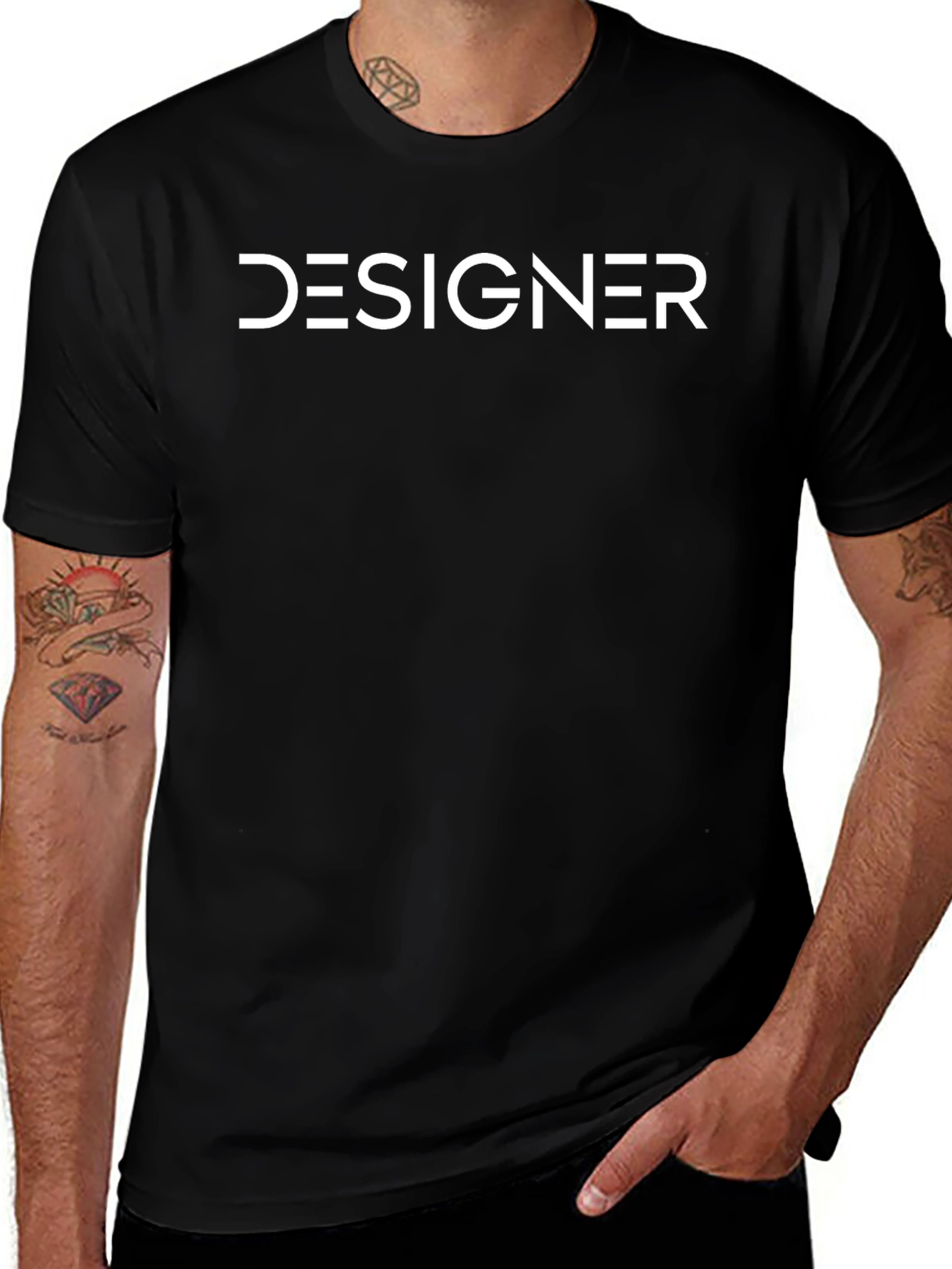 Designer Graphic Tee - Stylish Black Cotton T-Shirt