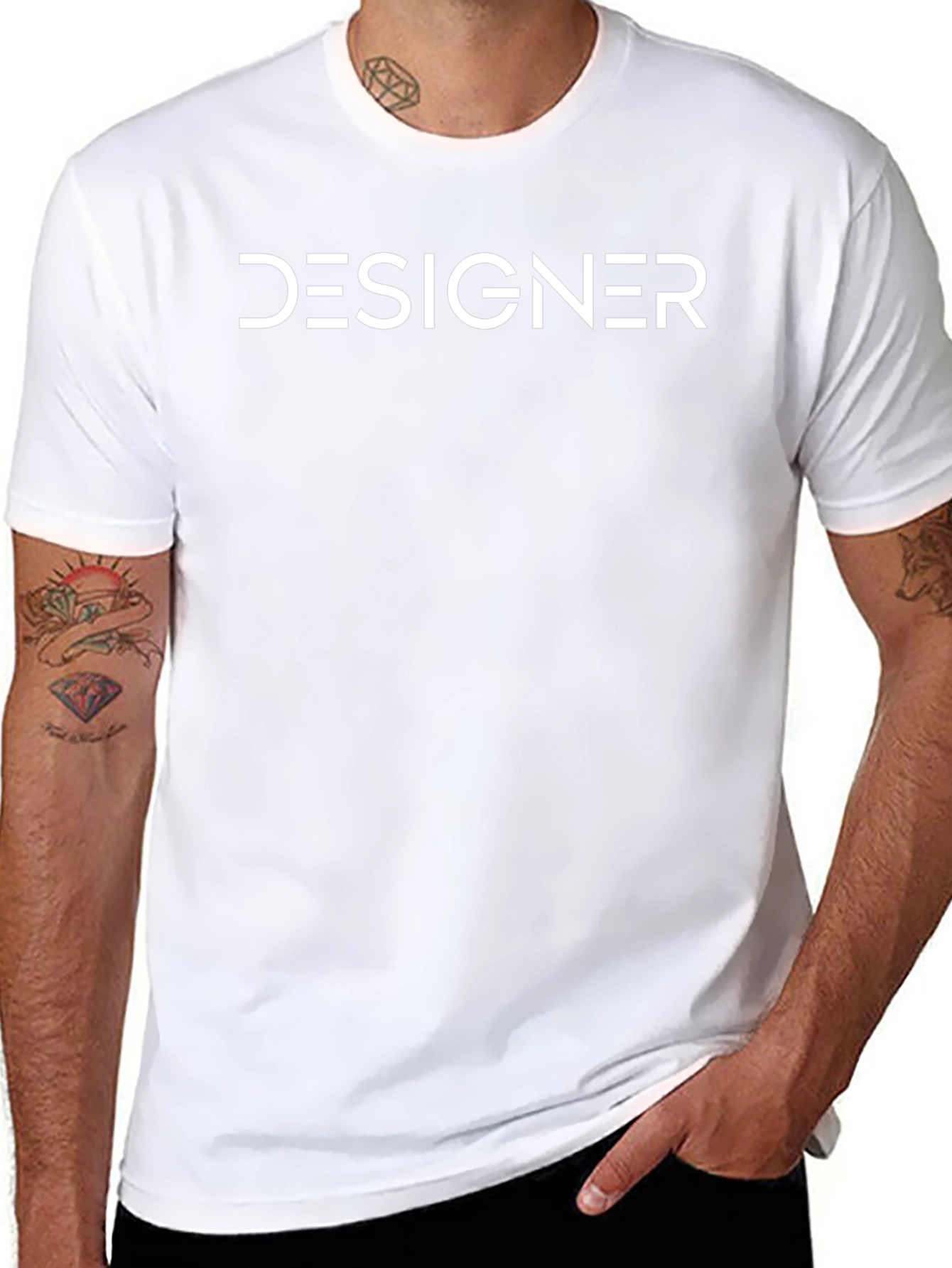 Designer Graphic Tee - Stylish Black Cotton T-Shirt