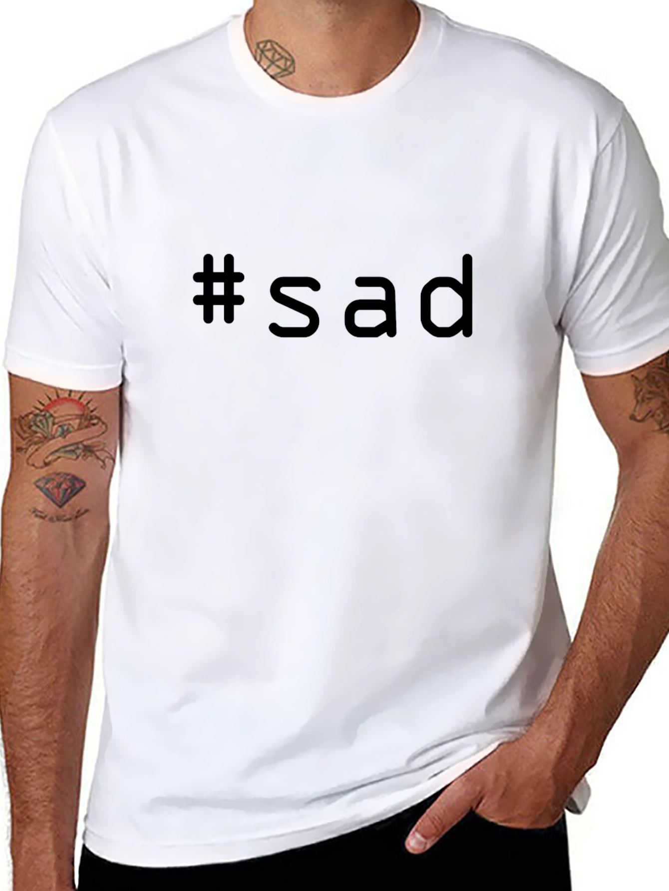 #sad Black T-Shirt: Express Yourself!