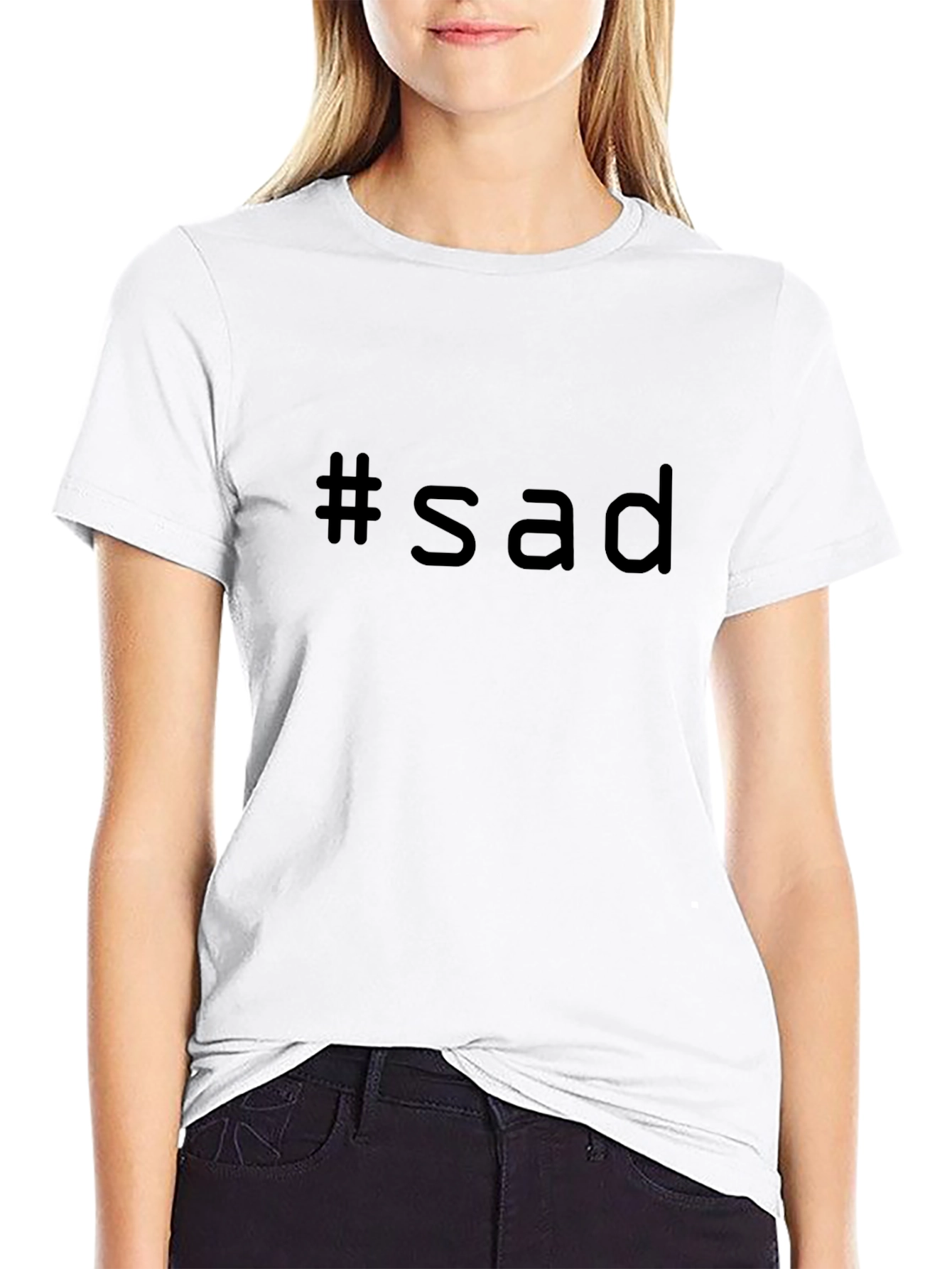 #sad Black T-Shirt: Express Yourself!