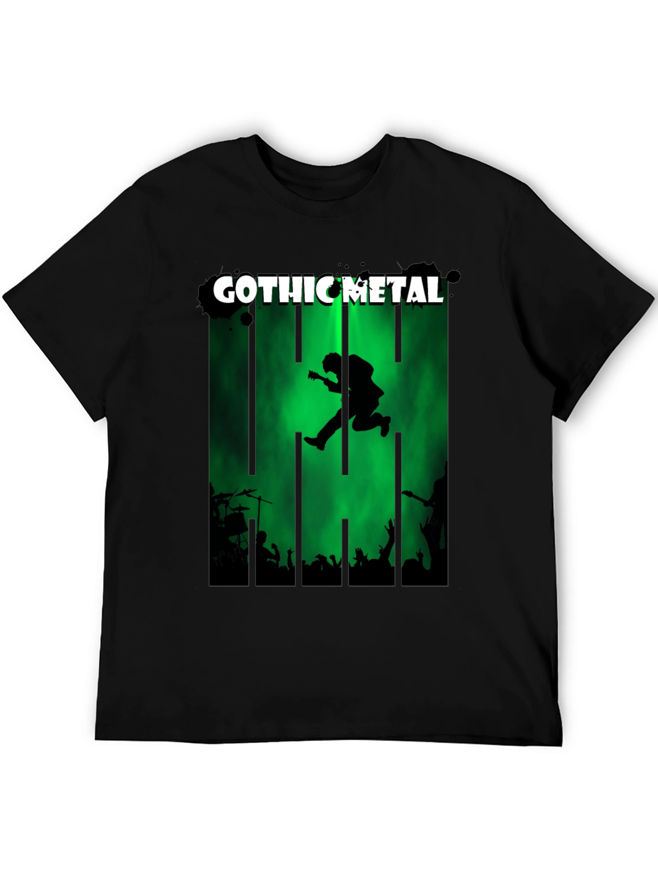 Gothic Metal Band Tee - Mens Graphic Print T-Shirt