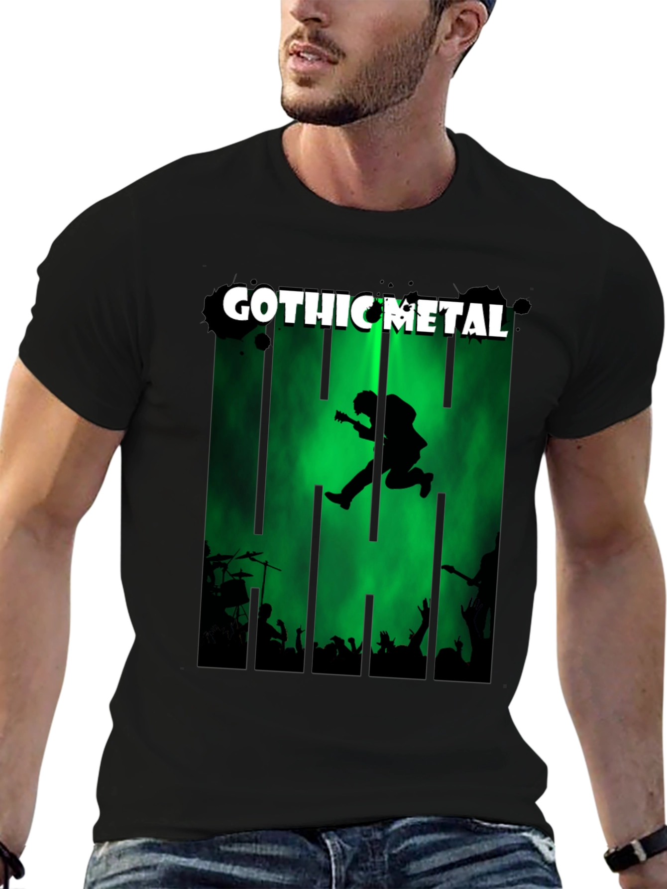 Gothic Metal Band Tee - Mens Graphic Print T-Shirt