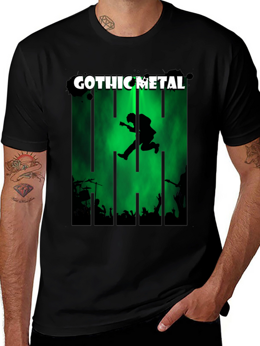 Gothic Metal Band Tee - Mens Graphic Print T-Shirt