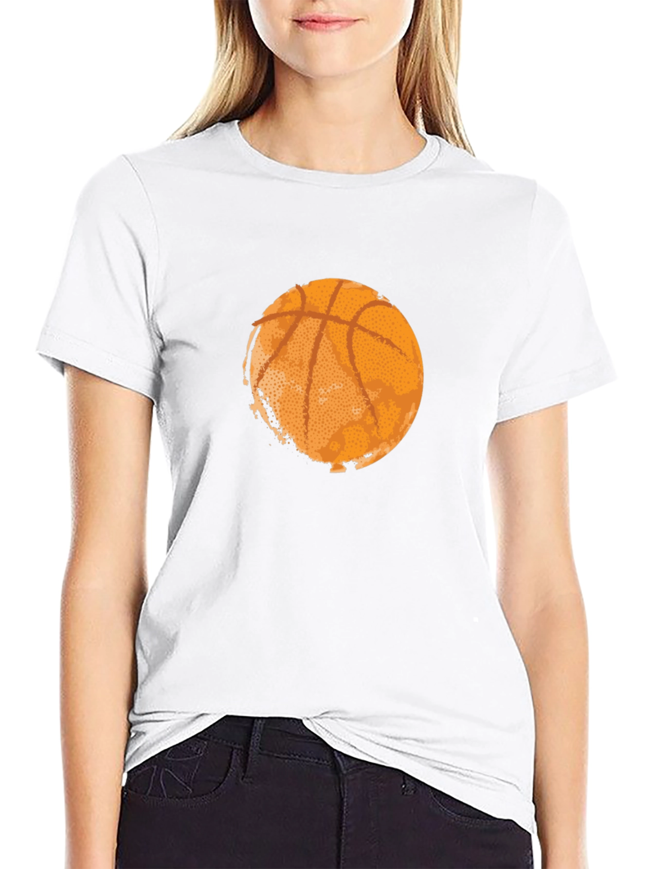 Basketball Graphic Tee - Black Cotton T-Shirt