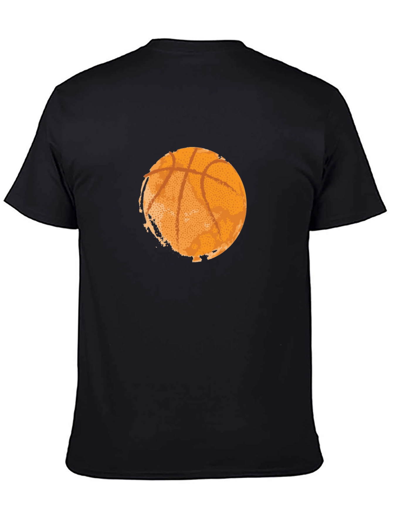 Basketball Graphic Tee - Black Cotton T-Shirt