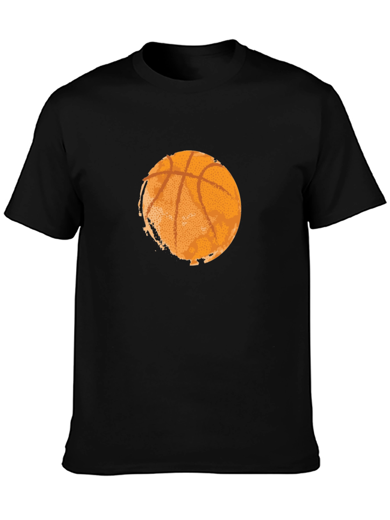Basketball Graphic Tee - Black Cotton T-Shirt