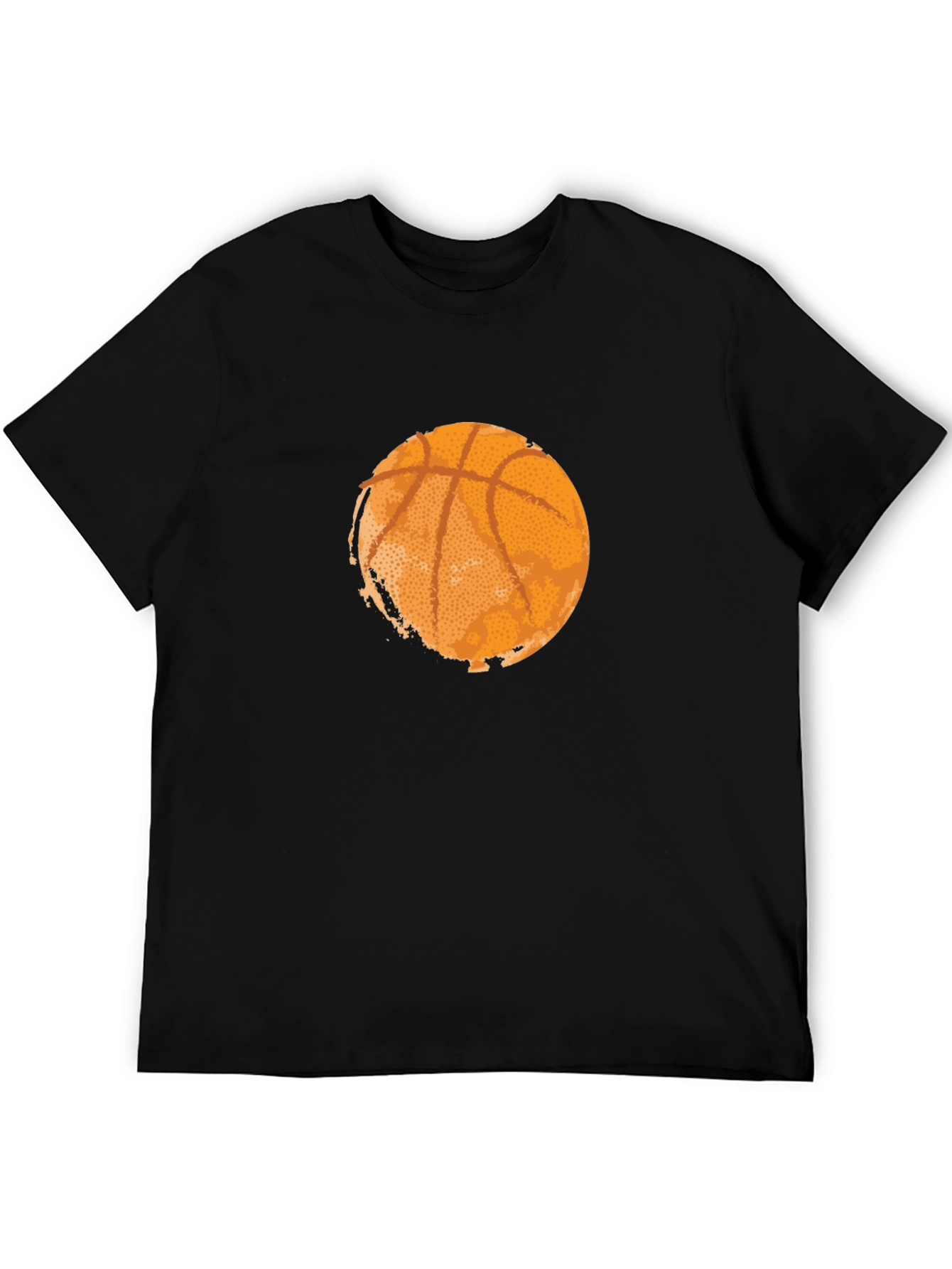 Basketball Graphic Tee - Black Cotton T-Shirt