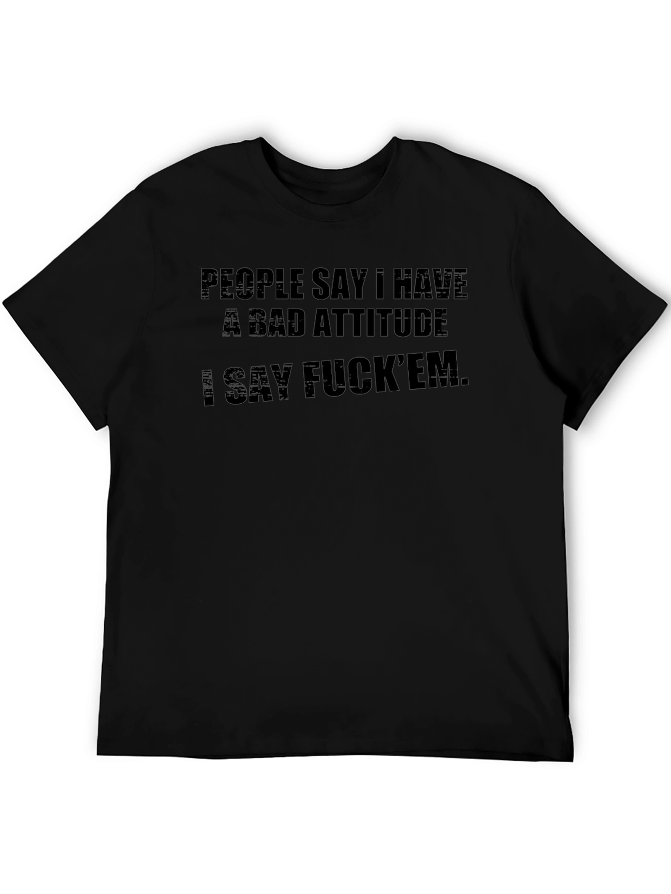 Attitude Graphic Tee - Black Crew Neck T-Shirt