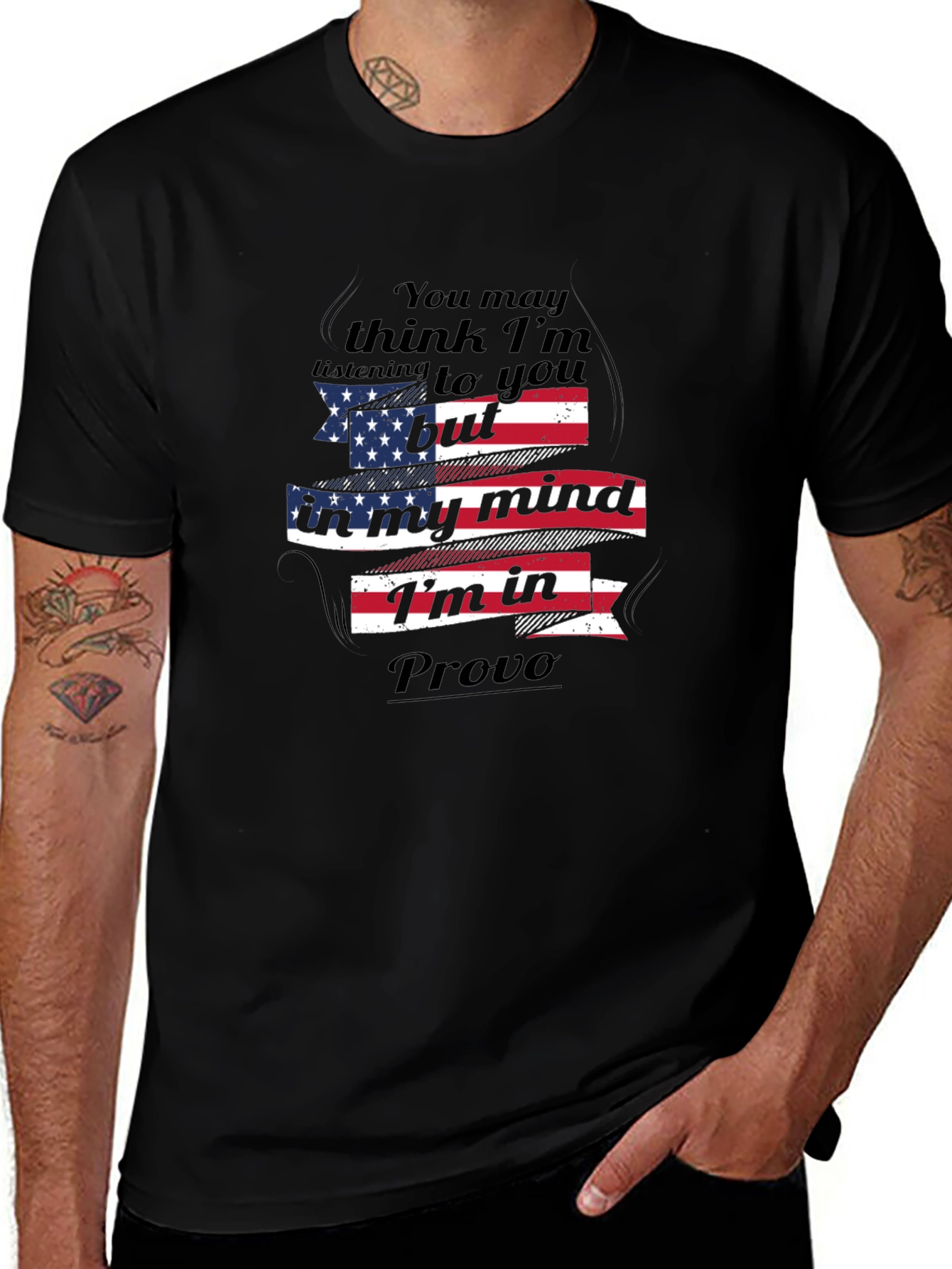 Provo Mind T-Shirt - USA Flag Graphic Tee