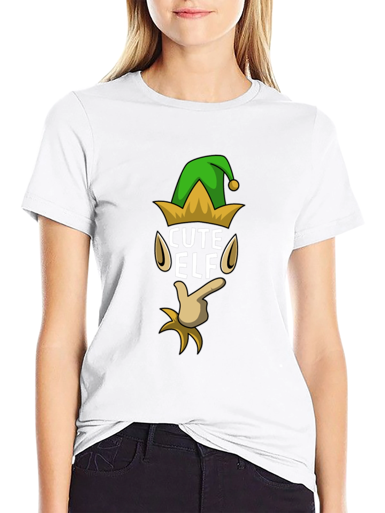 Cute Elf Graphic T-Shirt - Holiday Festive Fun