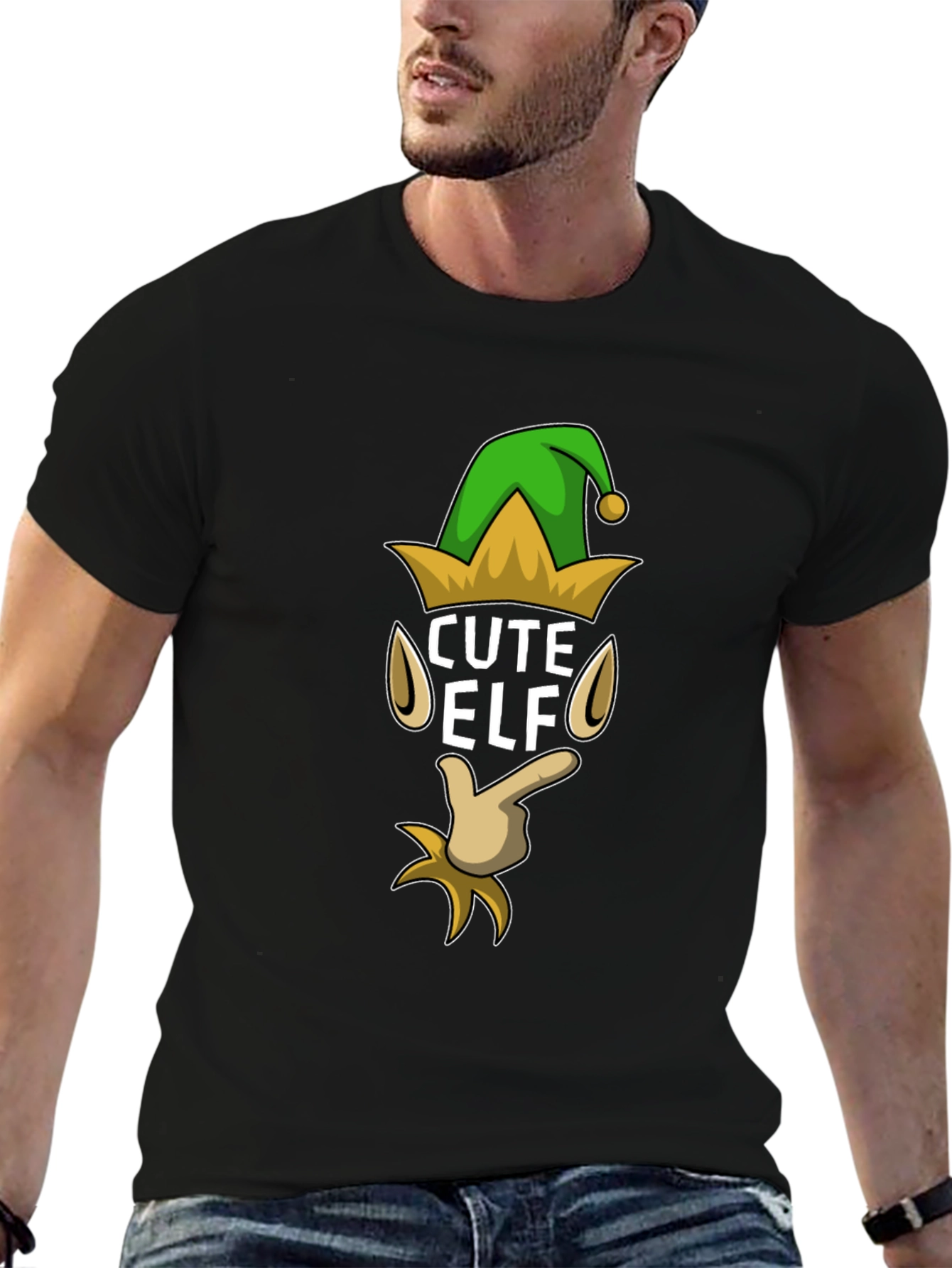 Cute Elf Graphic T-Shirt - Holiday Festive Fun
