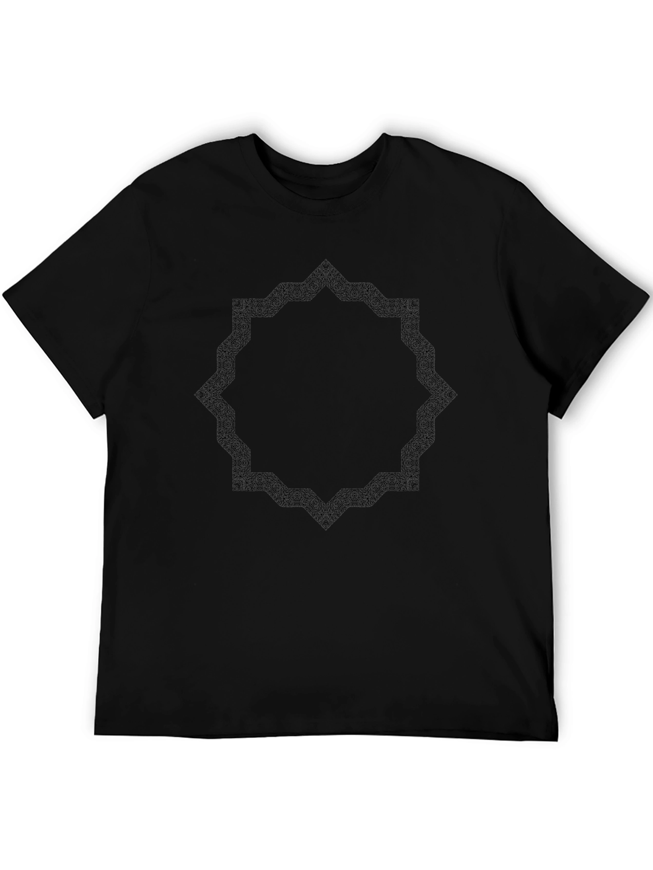 Geometric Print Black T-Shirt
