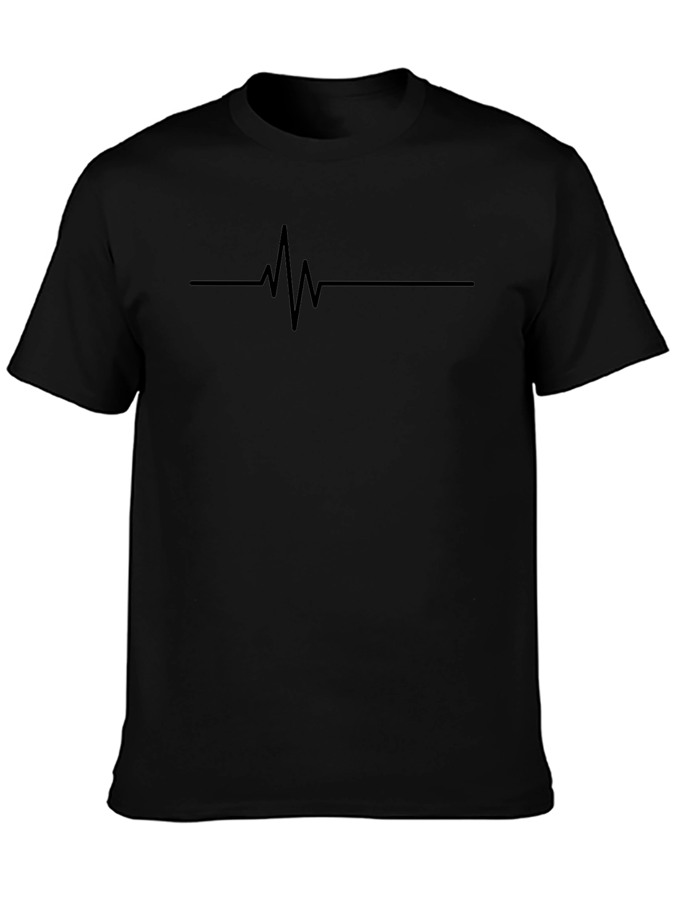 Heartbeat Line Graphic Tee - Black