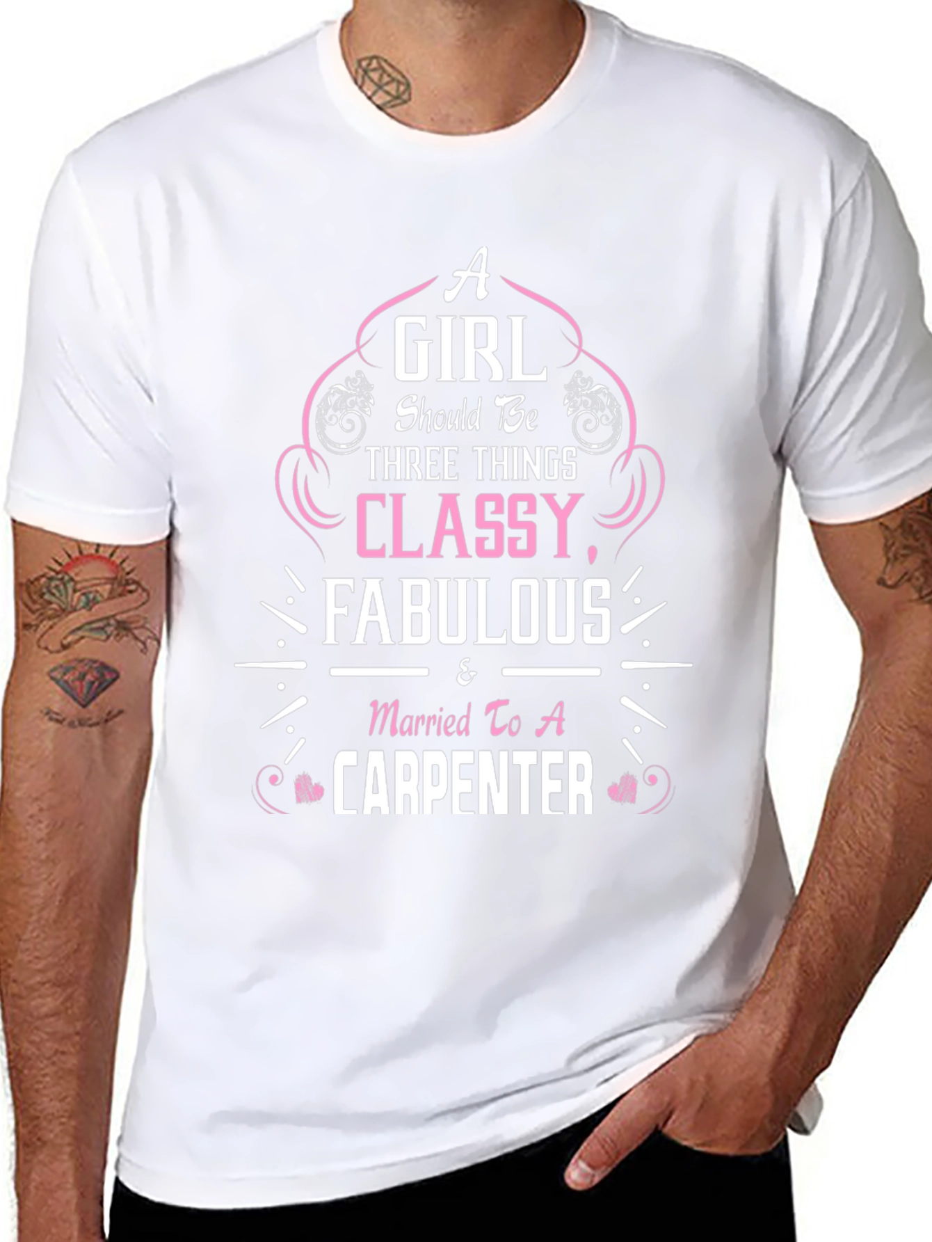 Classy Carpenter Wife T-Shirt - Black Cotton Tee