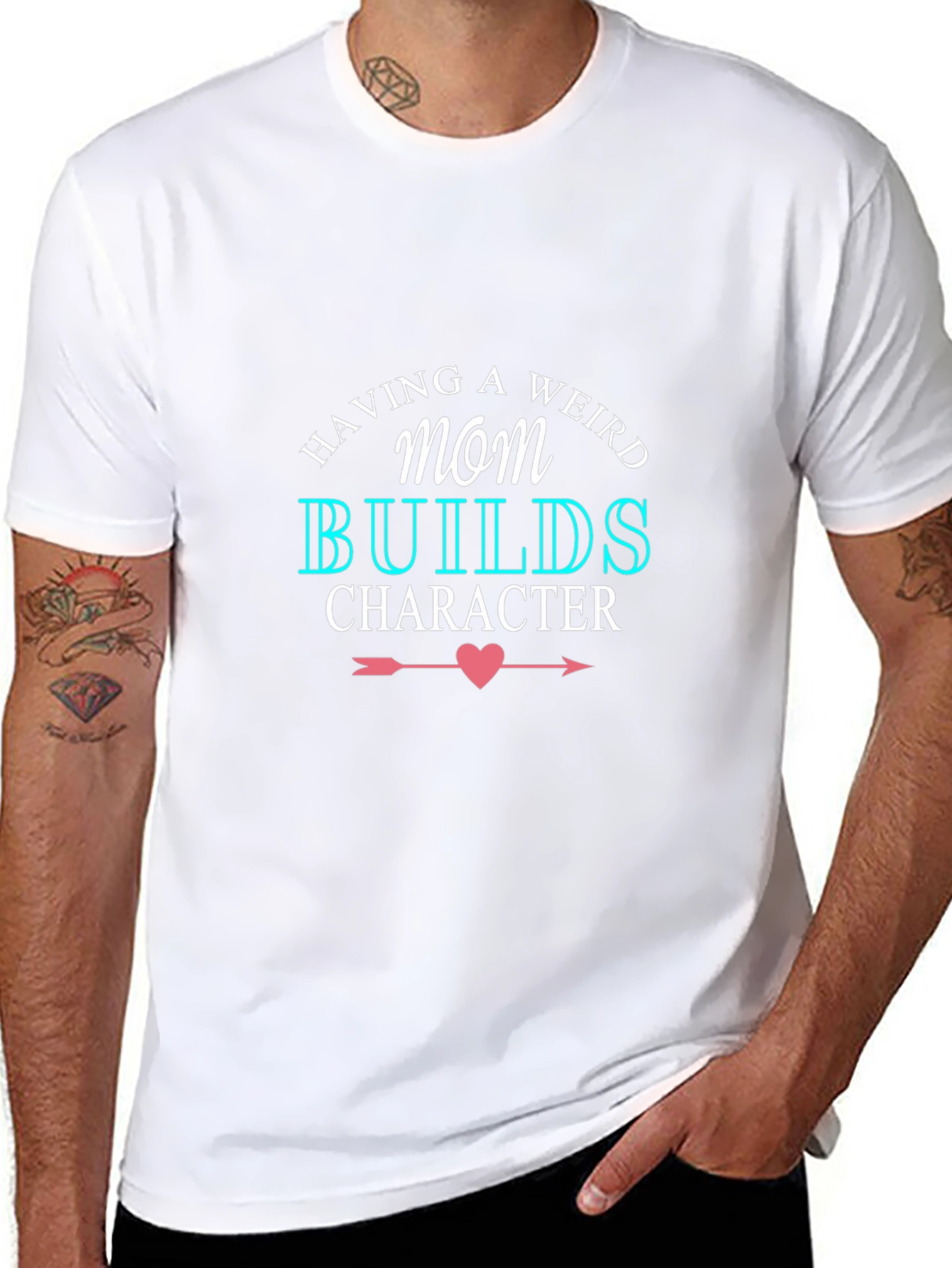Having A Weird Mom Builds Character Black T-Shirt