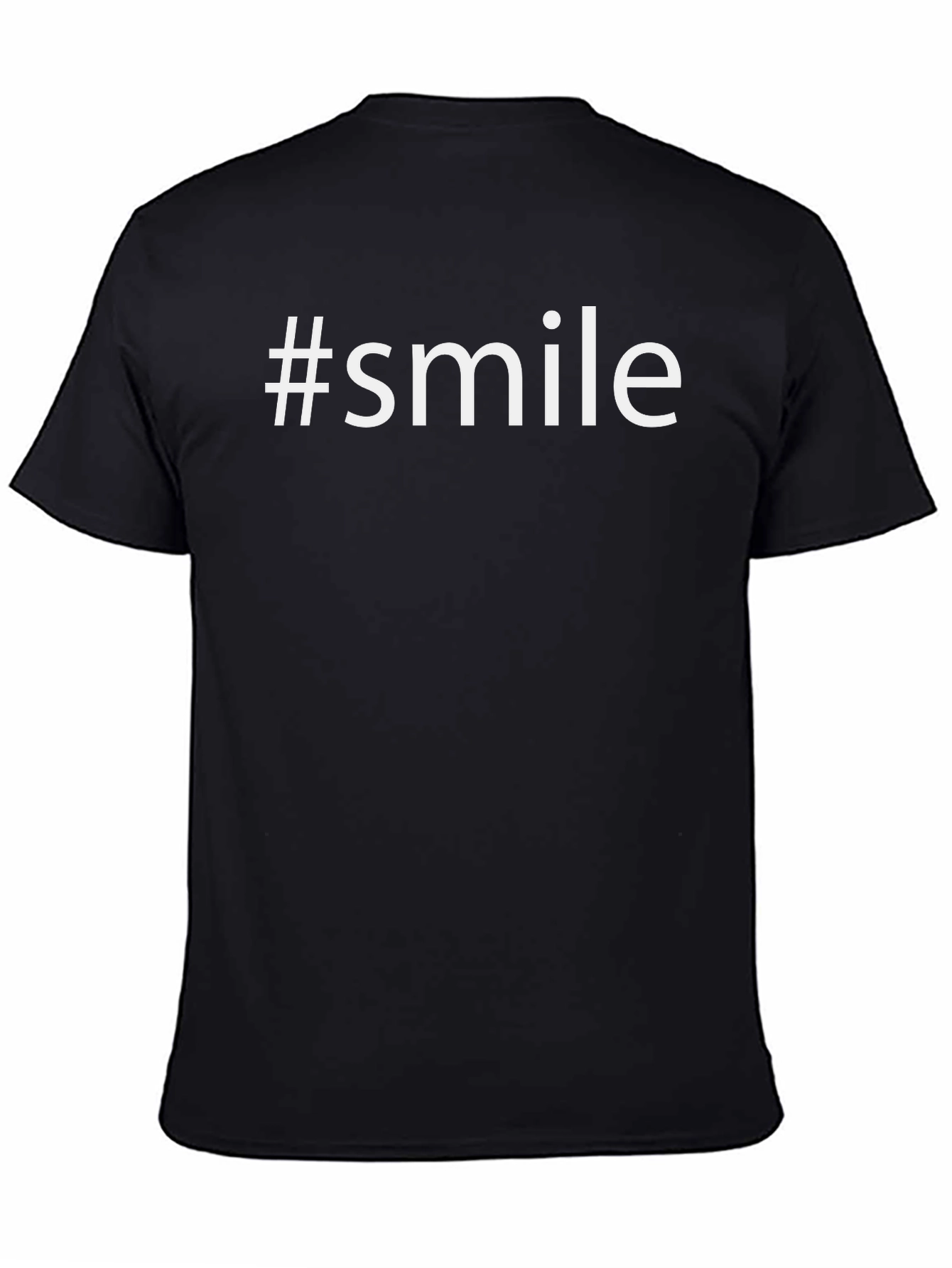 #Smile Black Graphic Tee - Modern Casual Style